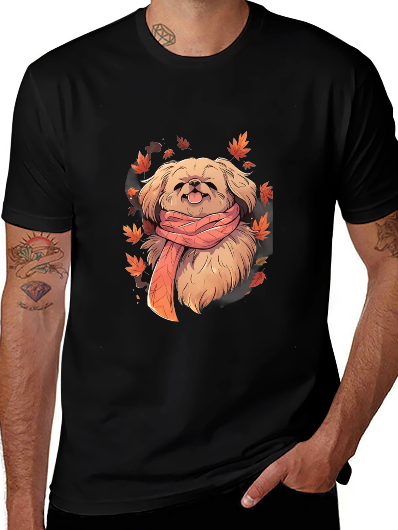 Dog in Scarf Graphic Tee