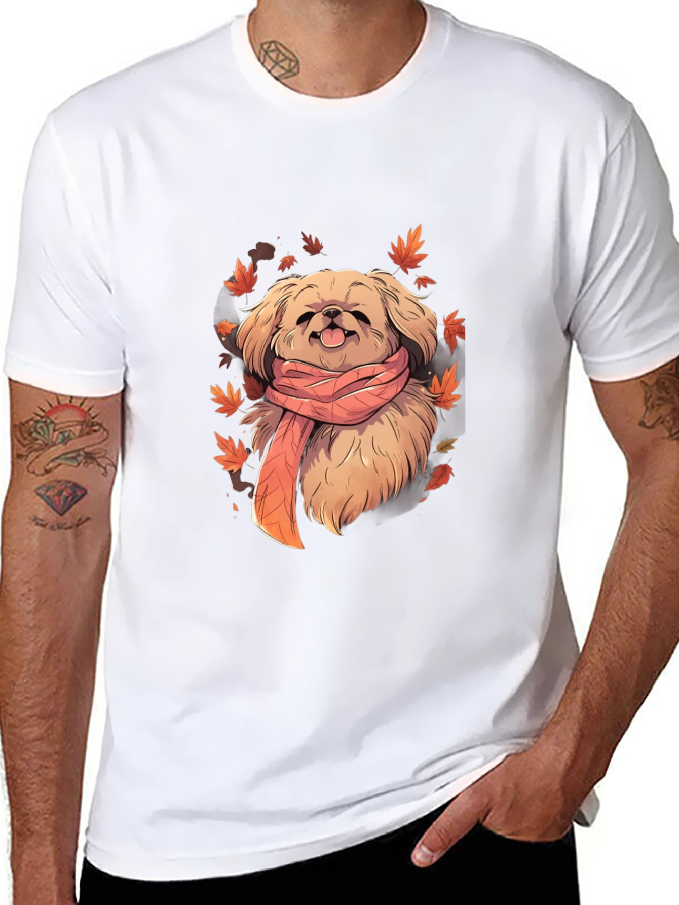 Dog in Scarf Graphic Tee
