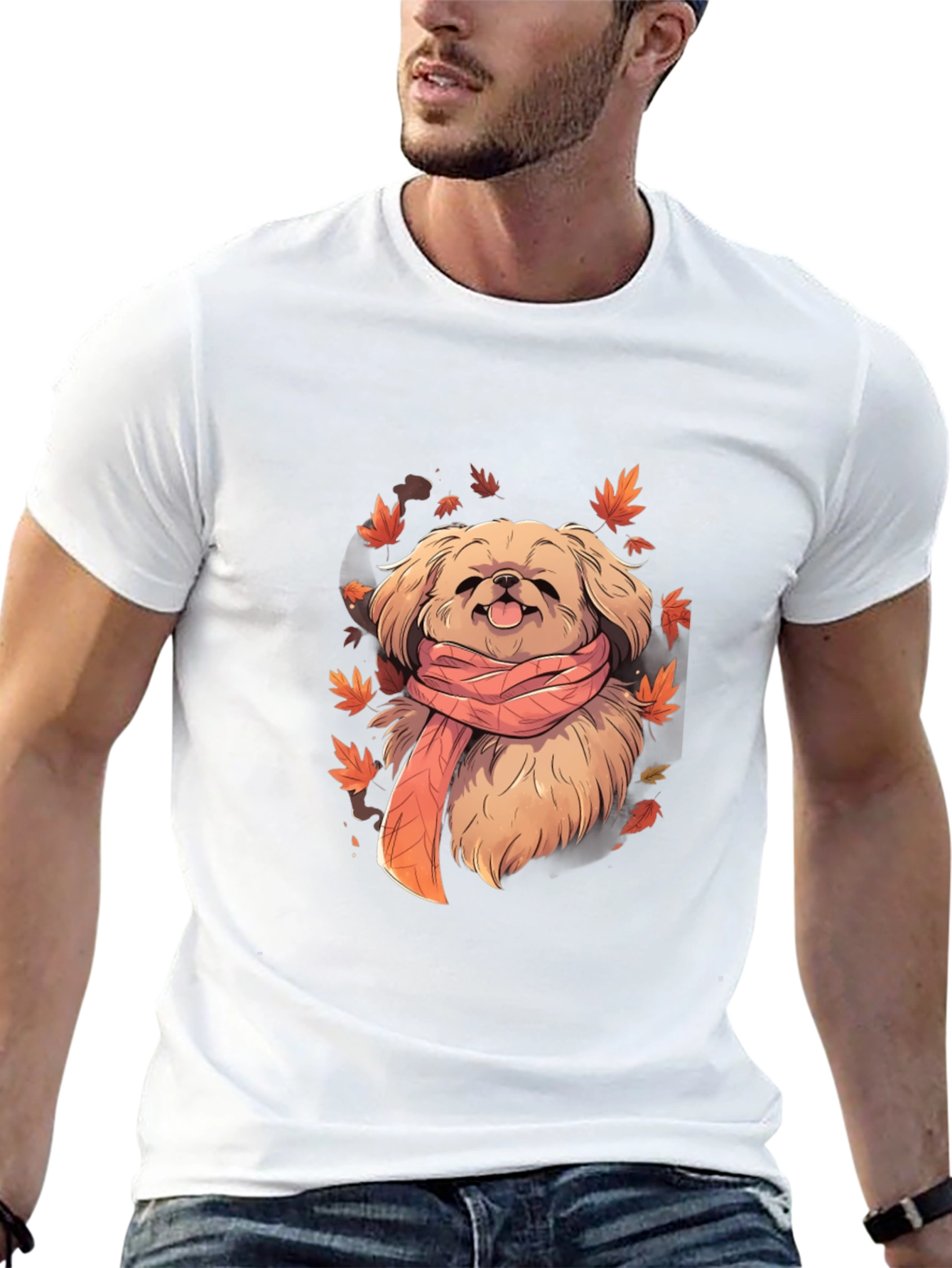 Dog in Scarf Graphic Tee