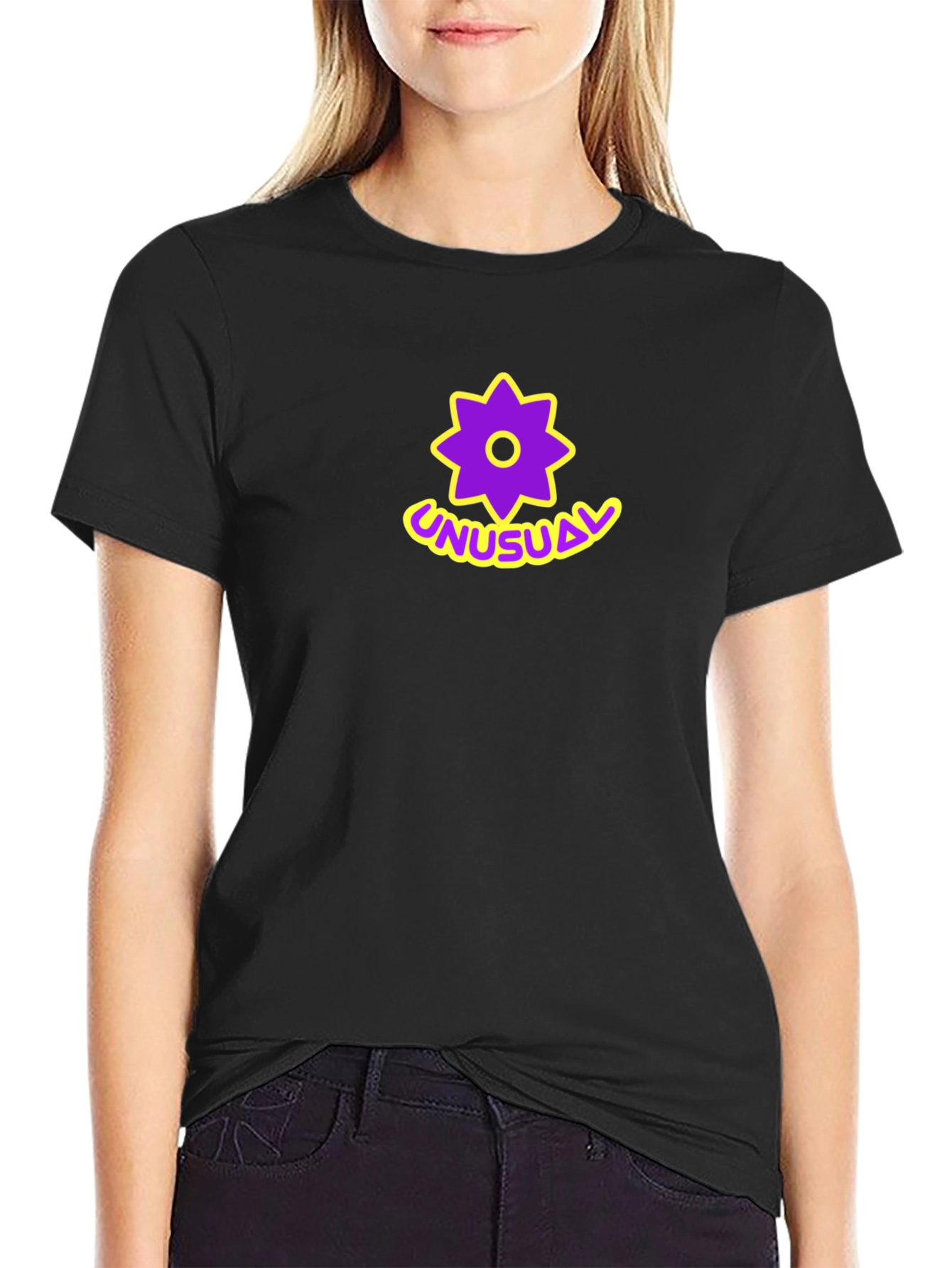 Unusual Star Graphic Black T-Shirt