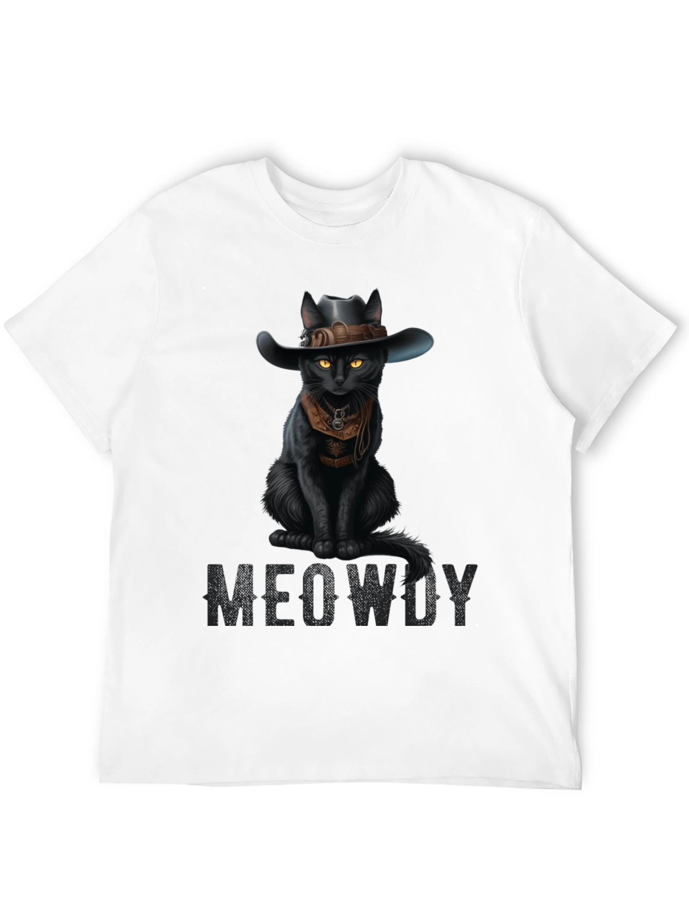 Meowdy Black Cat Cowboy T-Shirt