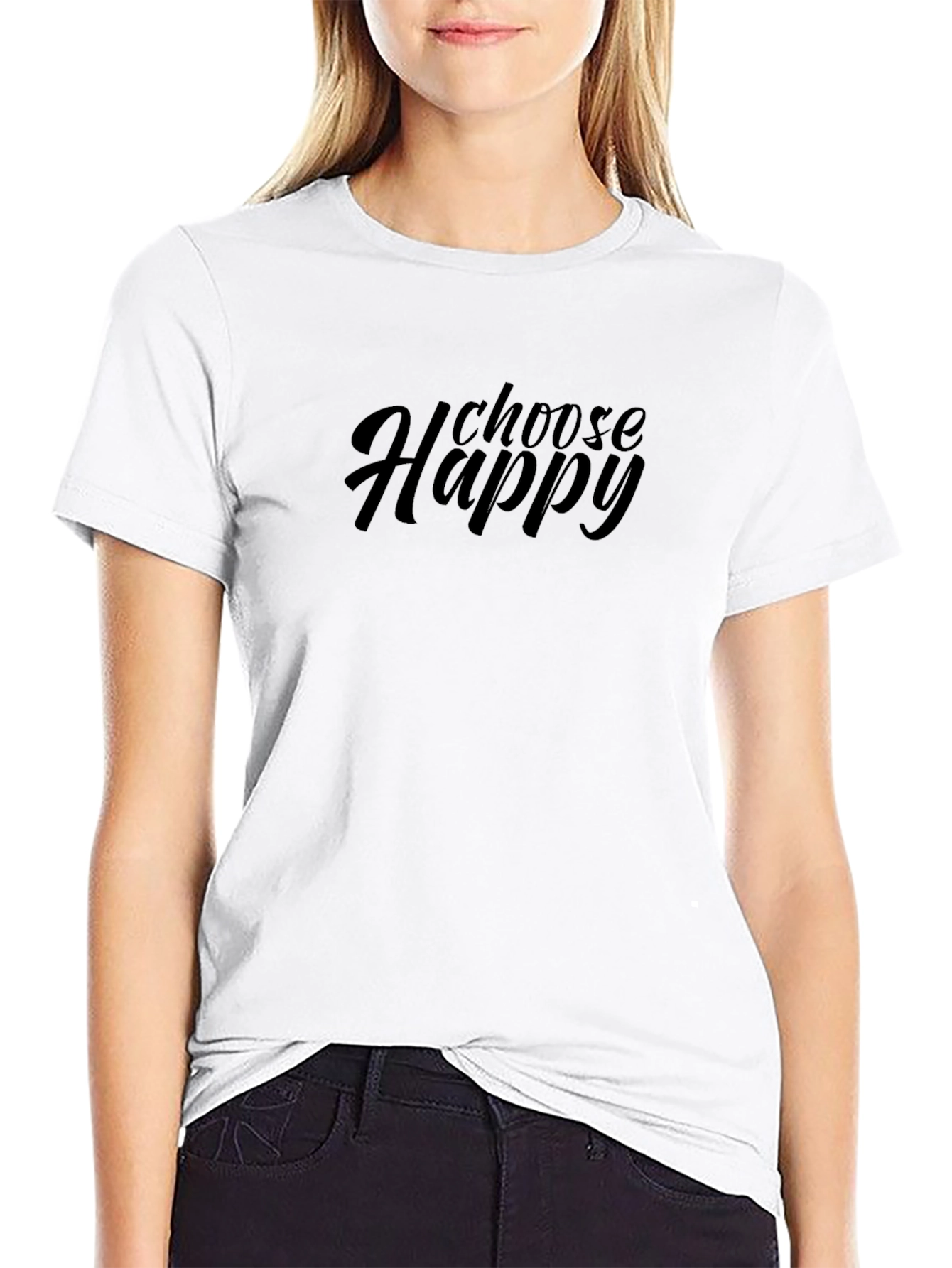 Choose Happy Black T-Shirt - Motivational Tee