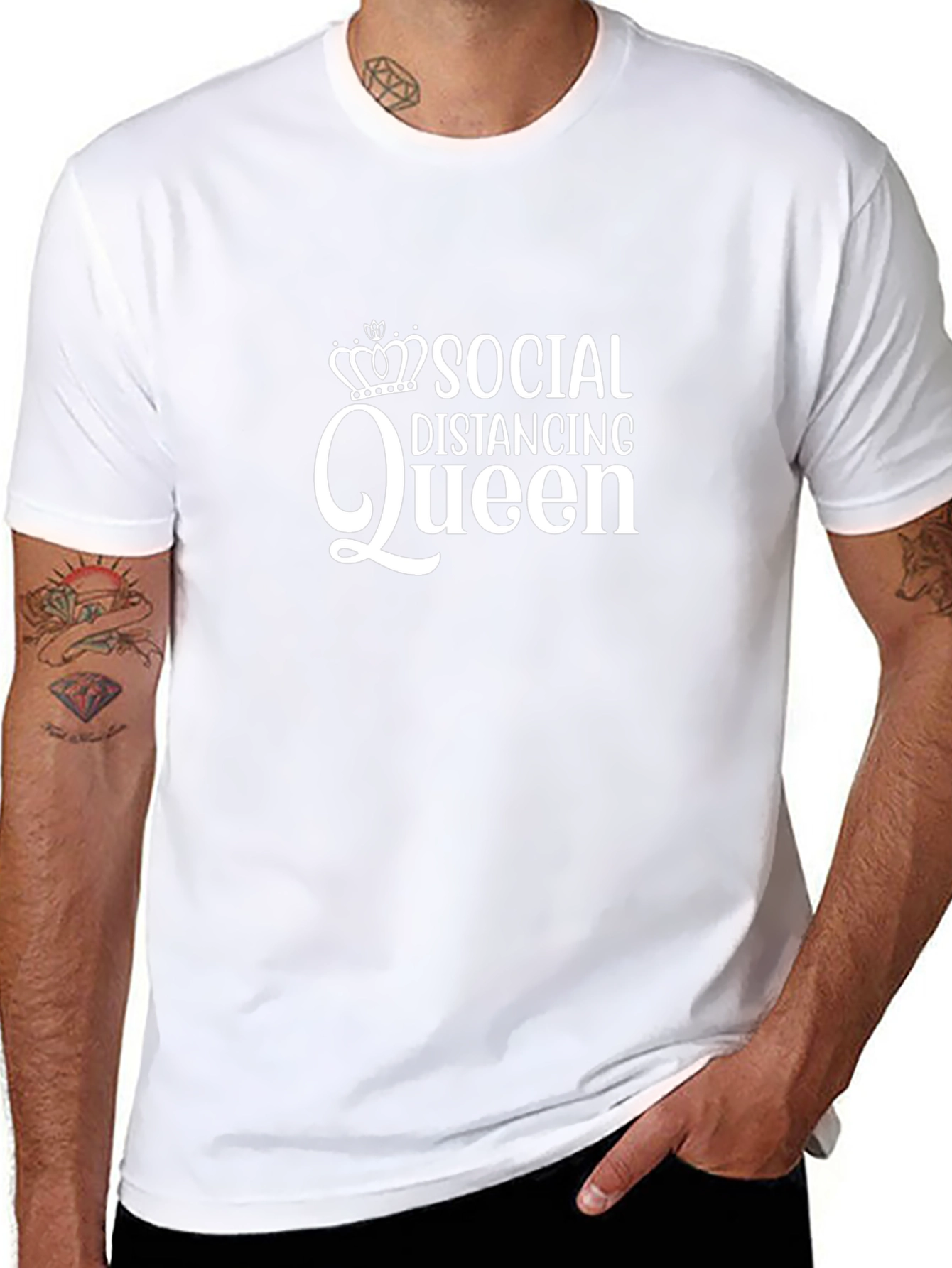 Social Distancing Queen Graphic Tee - Black