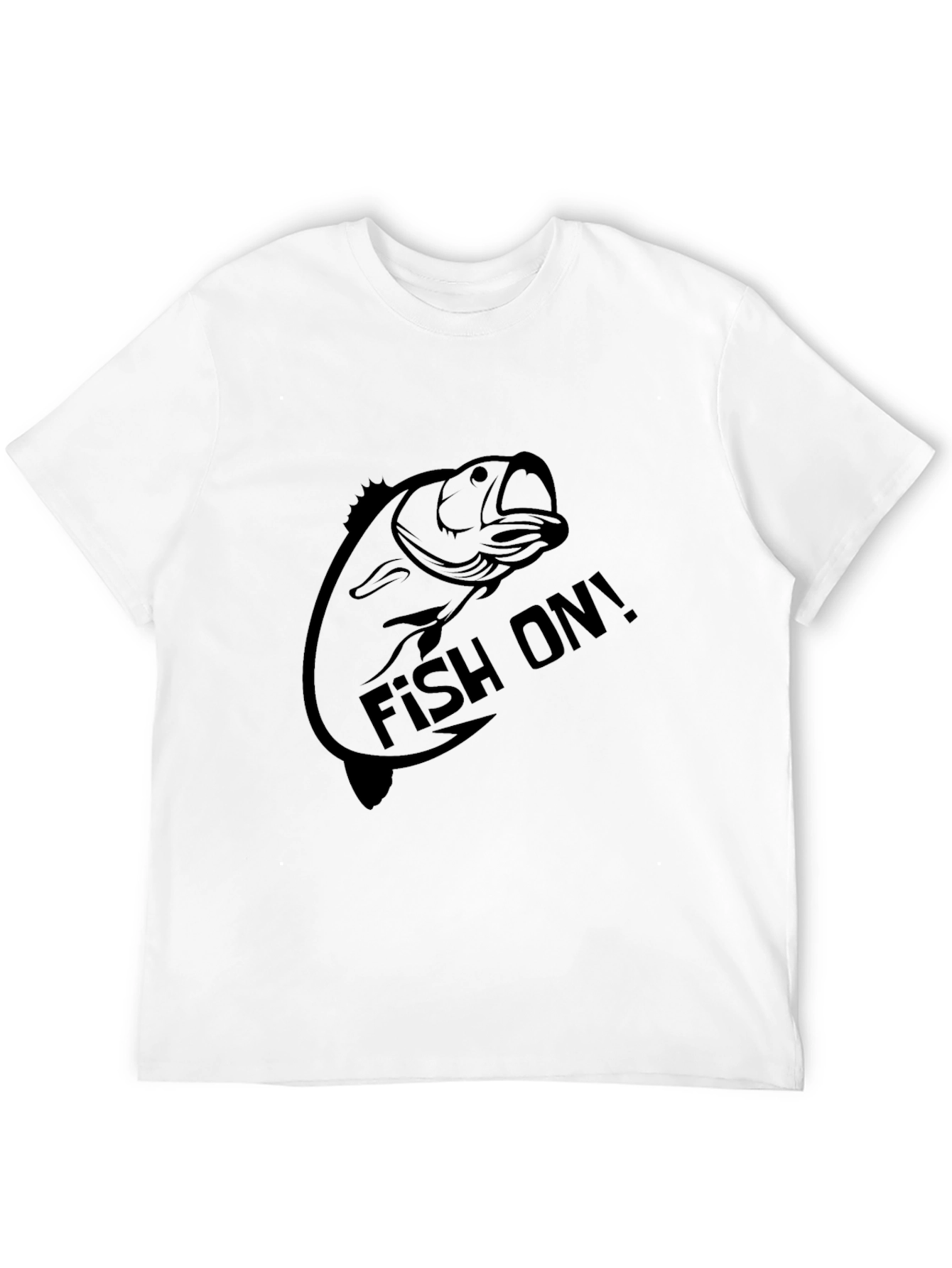 Fishing T-Shirt: Fish On! Black Tee