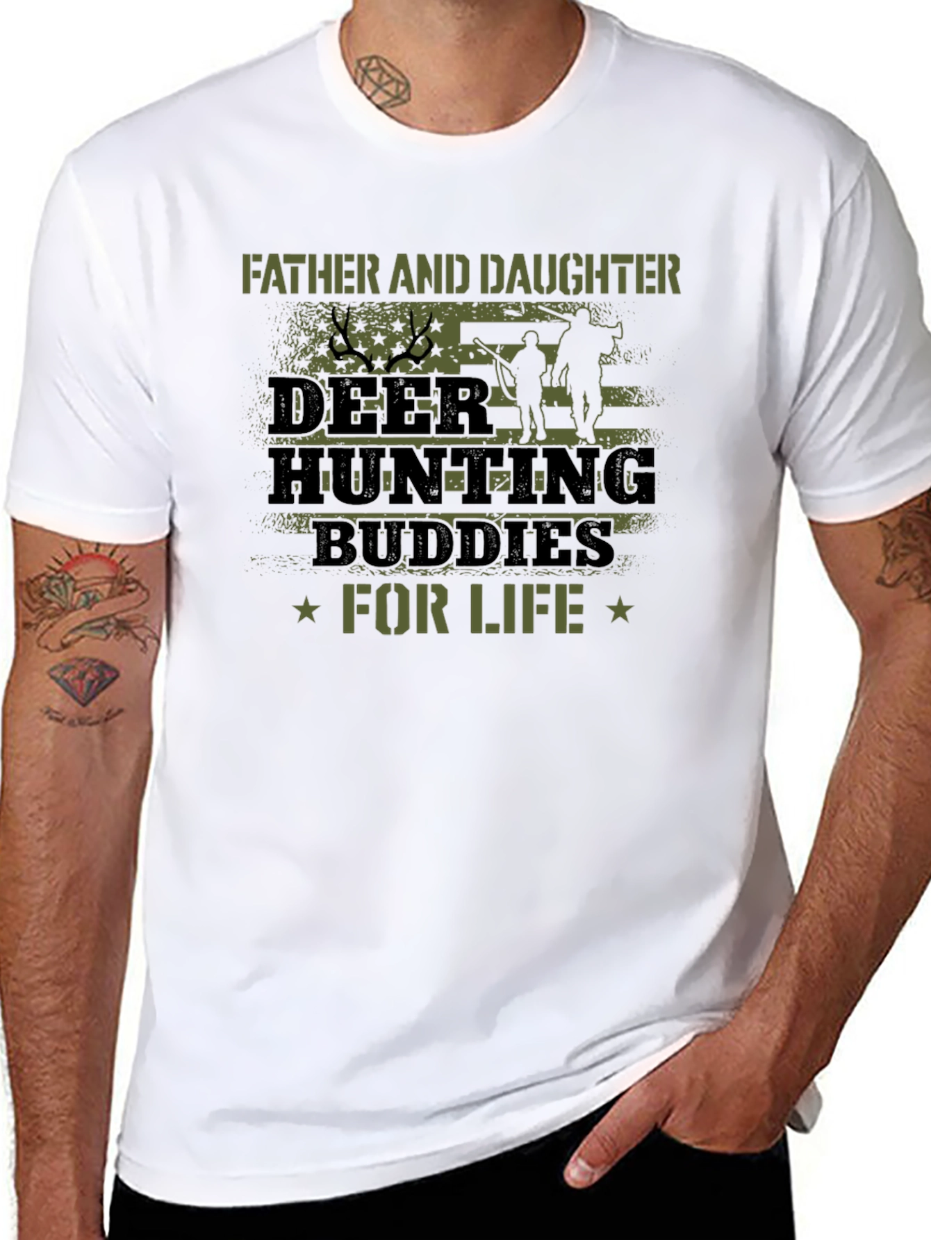 Father Daughter Deer Hunting Buddies T-Shirt