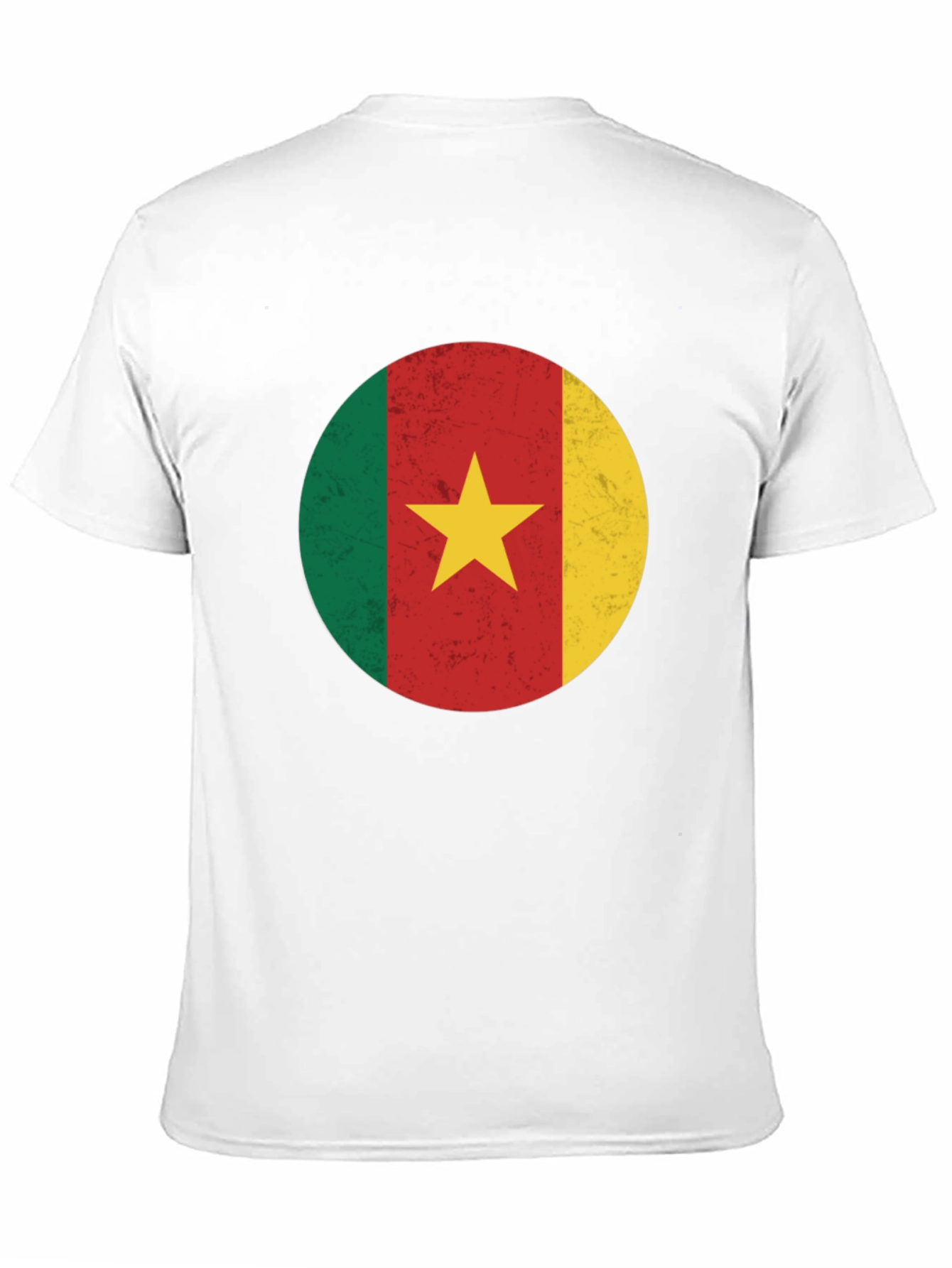 Cameroon Flag Graphic Tee - Black Cotton T-Shirt