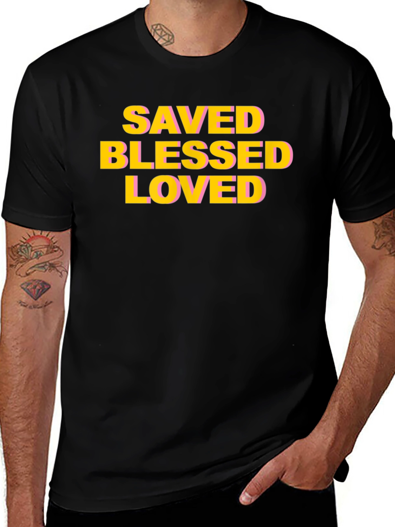 Saved Blessed Loved Graphic T-Shirt