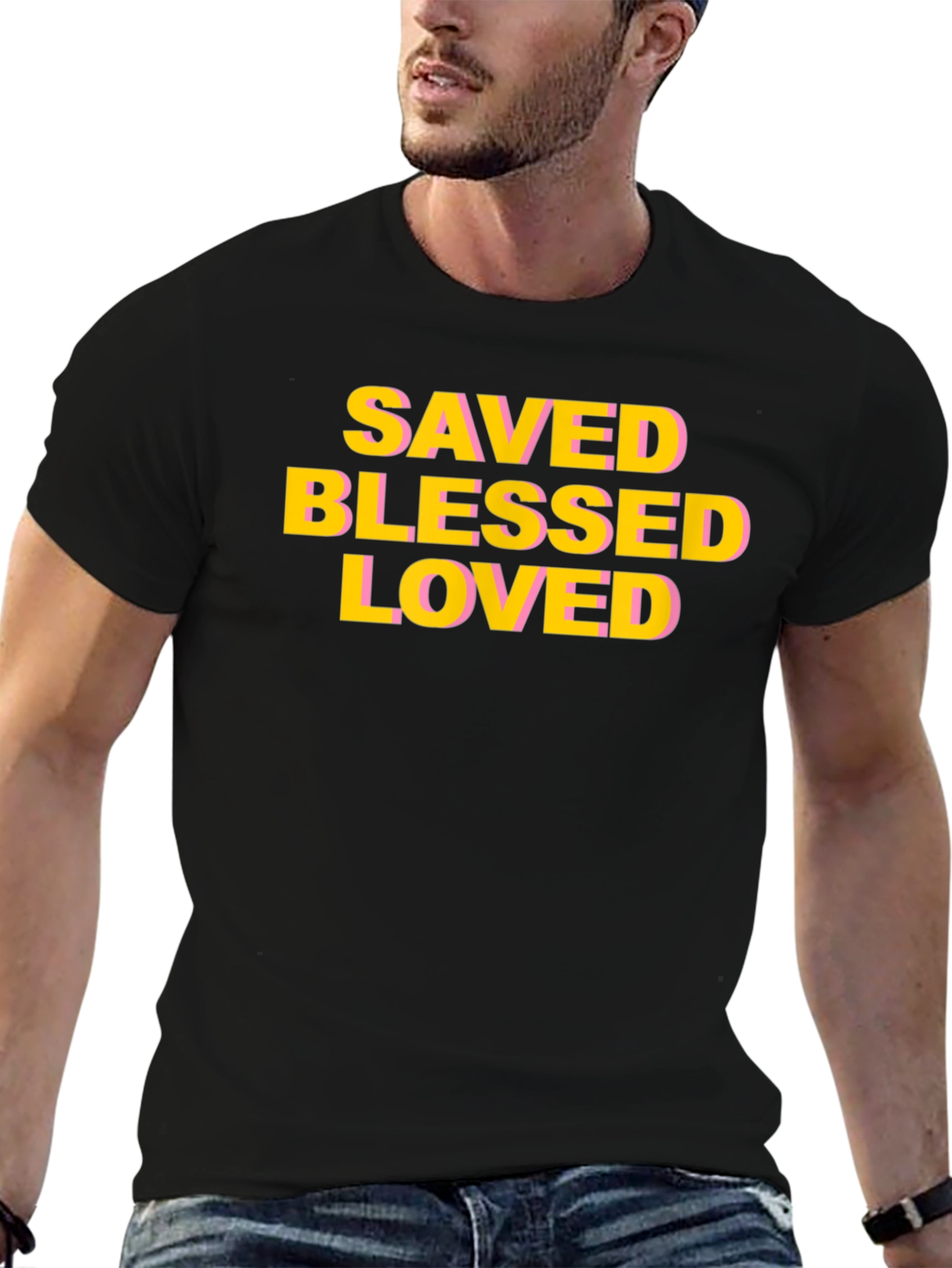 Saved Blessed Loved Graphic T-Shirt
