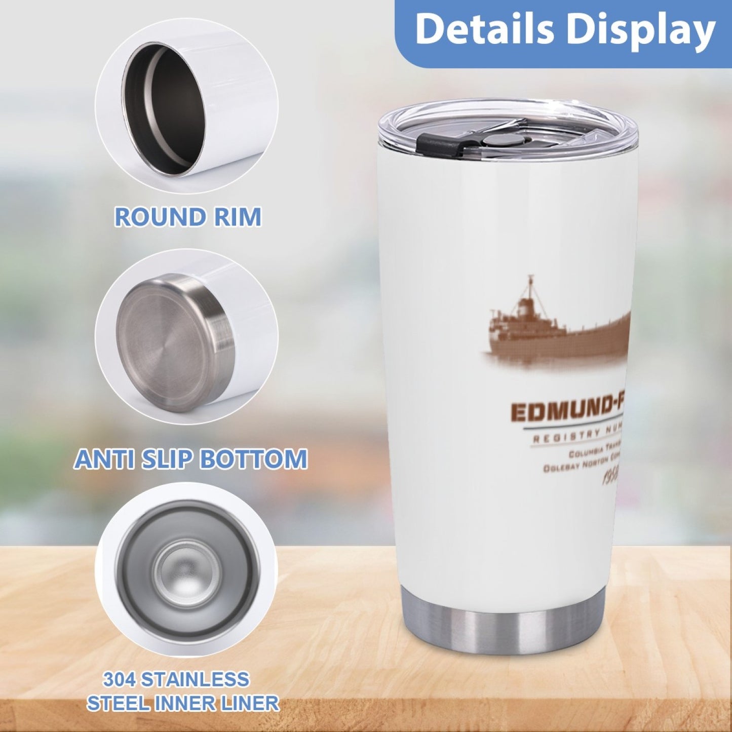 Outdoor-Ready Insulated Tumbler - Stainless Steel Graphic Design Reusable Cup