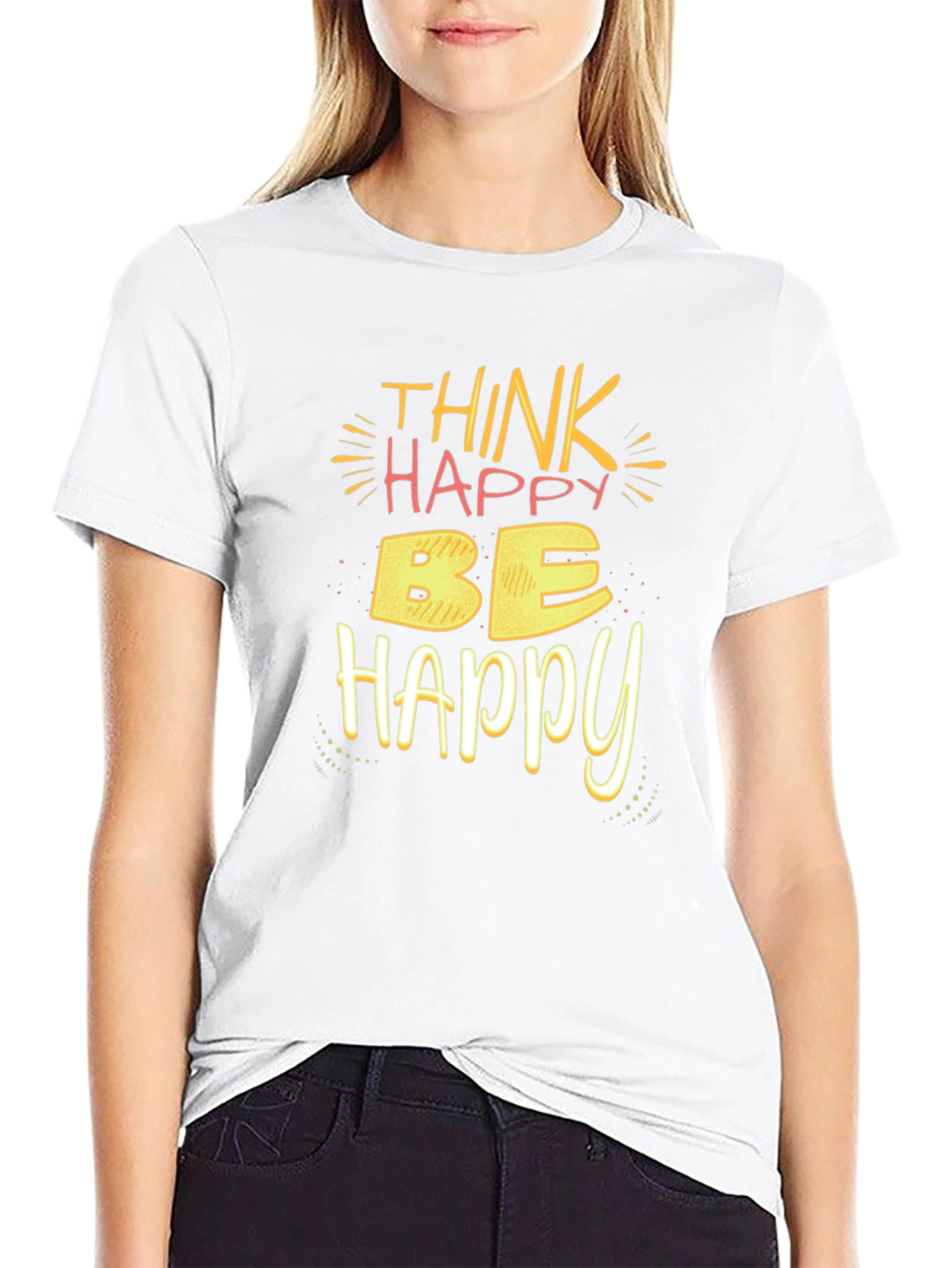 Think Happy Be Happy T-Shirt - Black