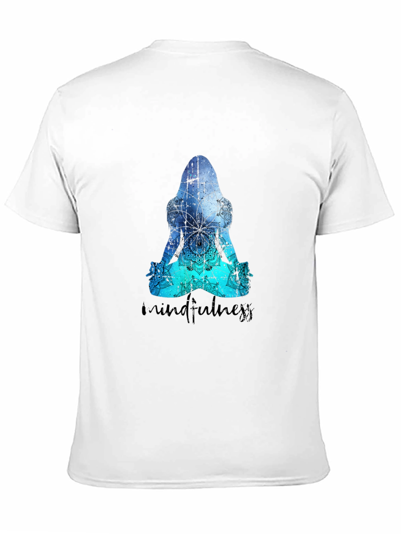 Mindfulness Meditation Silhouette Black T-Shirt
