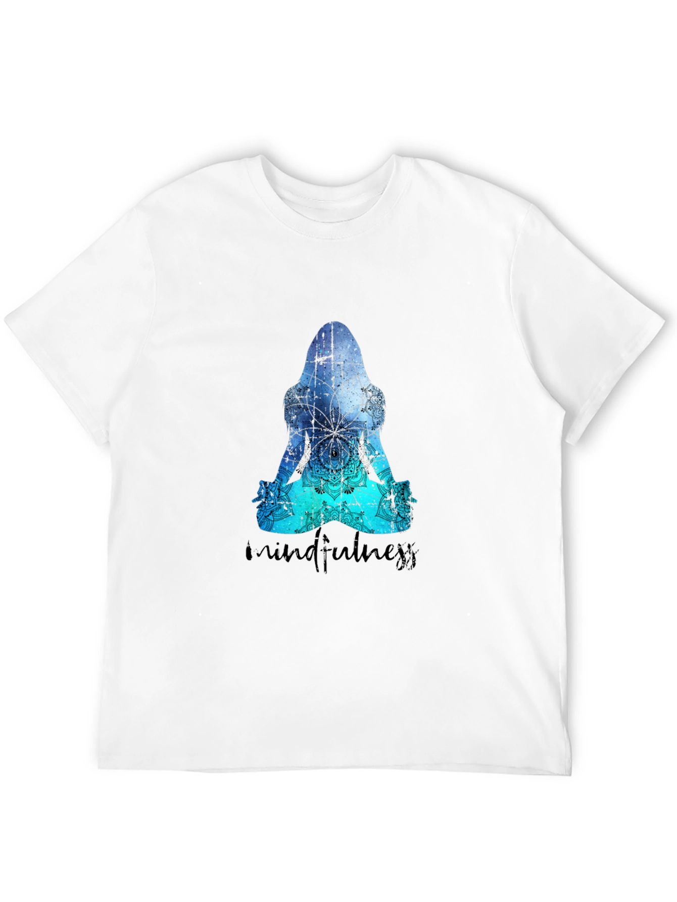 Mindfulness Meditation Silhouette Black T-Shirt