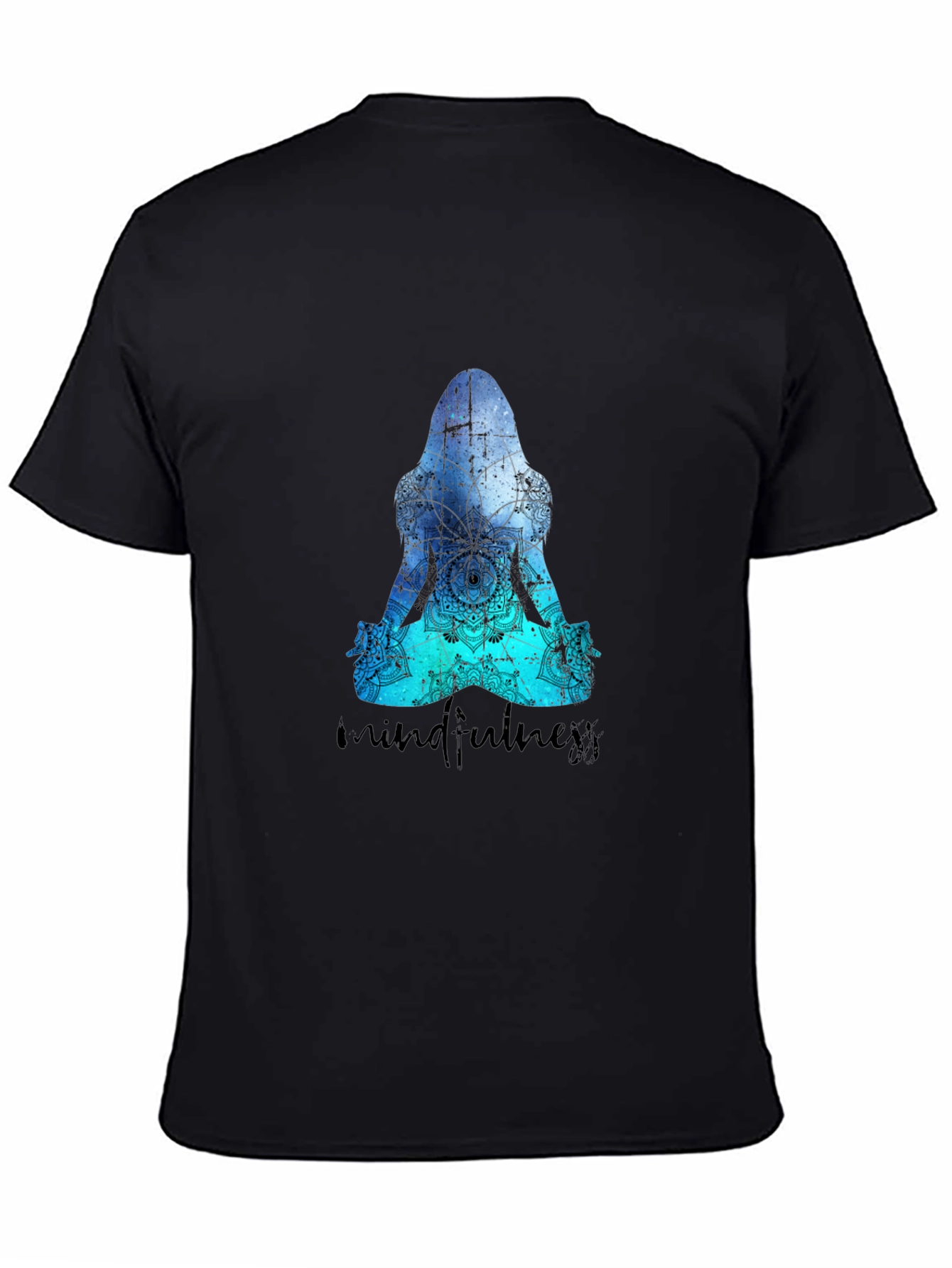 Mindfulness Meditation Silhouette Black T-Shirt