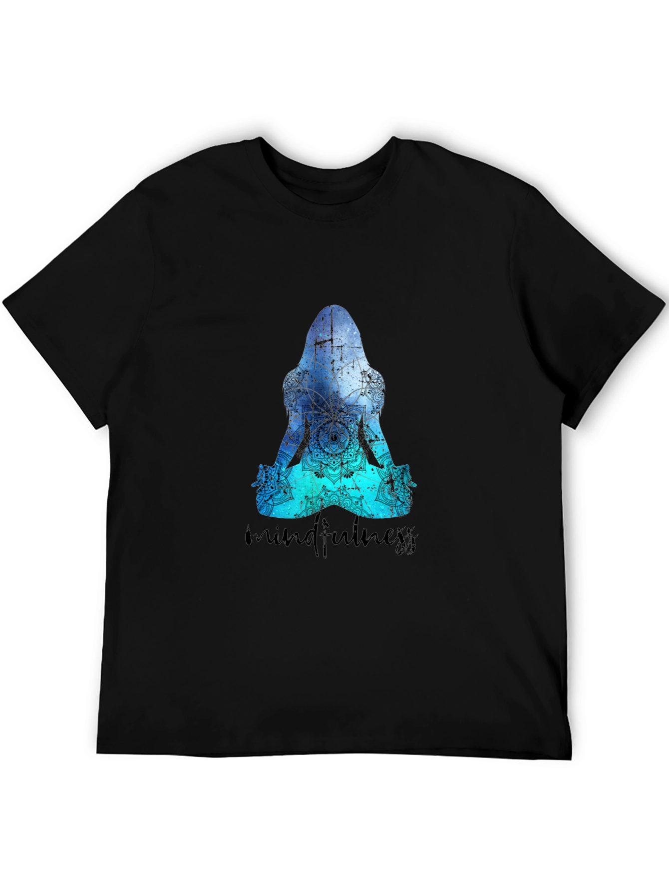 Mindfulness Meditation Silhouette Black T-Shirt