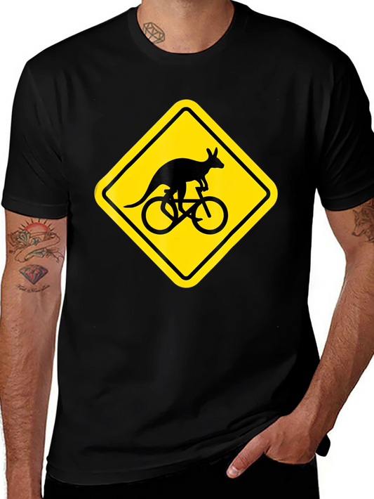 Kangaroo Cycling T-Shirt - Novelty Graphic Tee