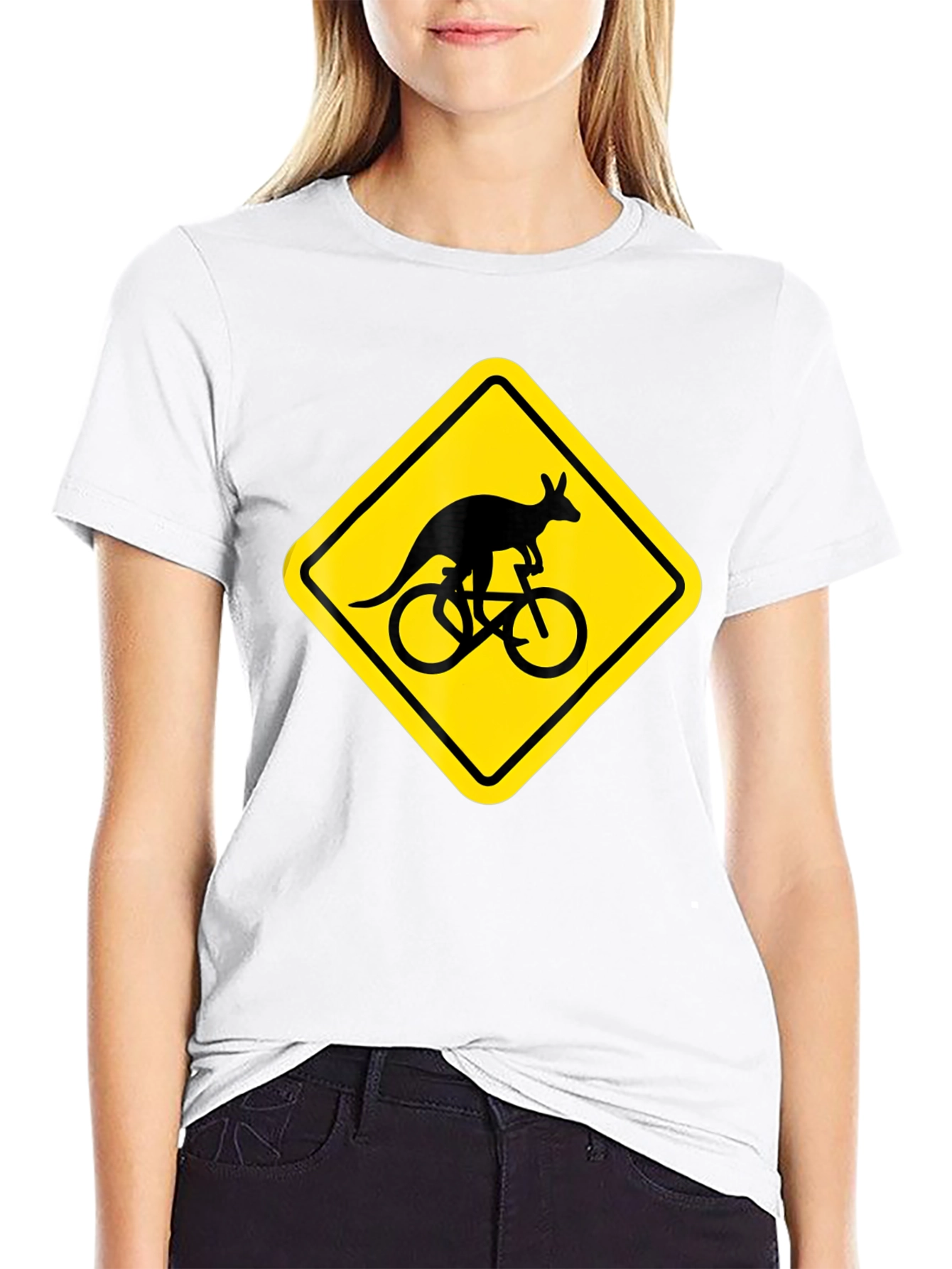 Kangaroo Cycling T-Shirt - Novelty Graphic Tee