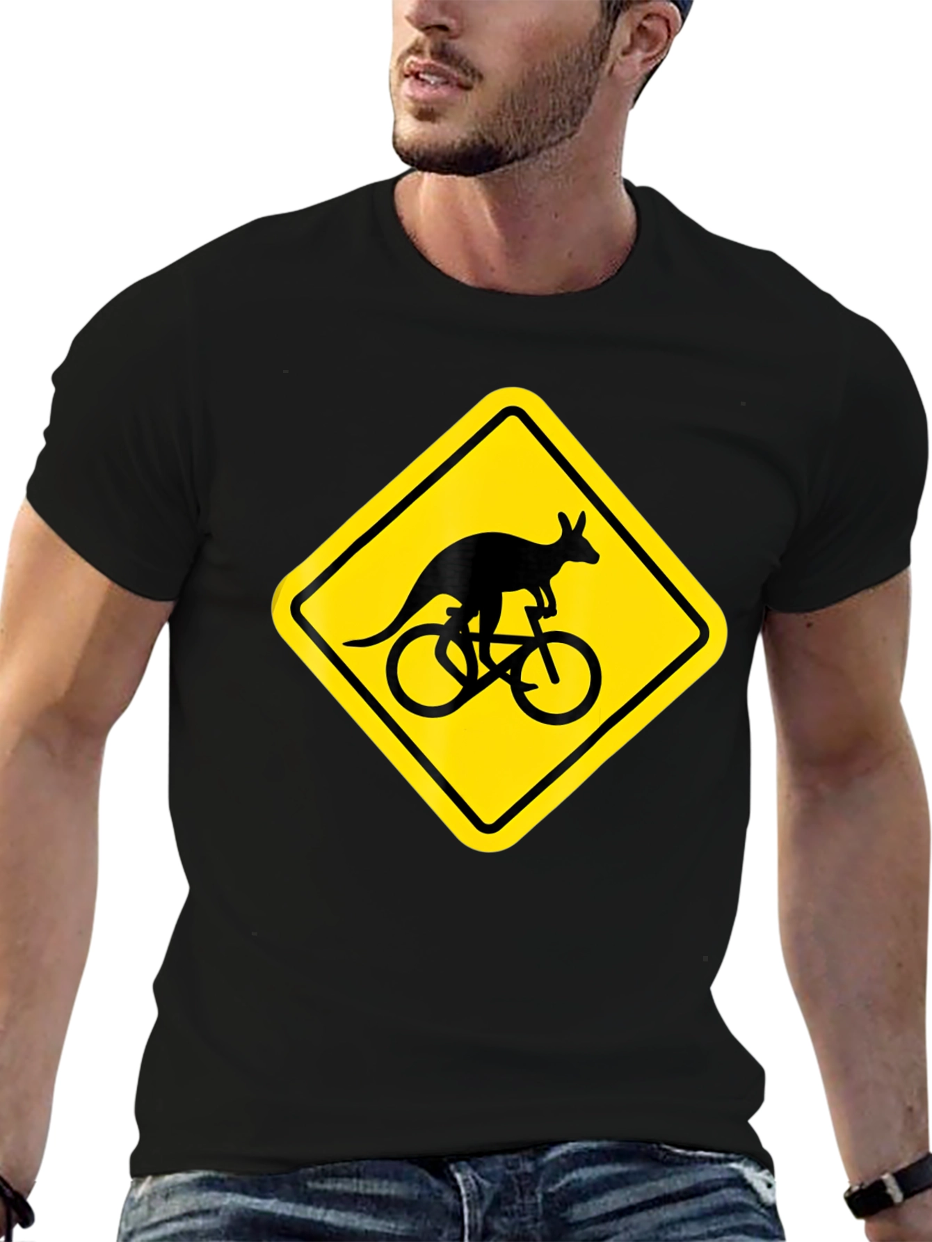 Kangaroo Cycling T-Shirt - Novelty Graphic Tee