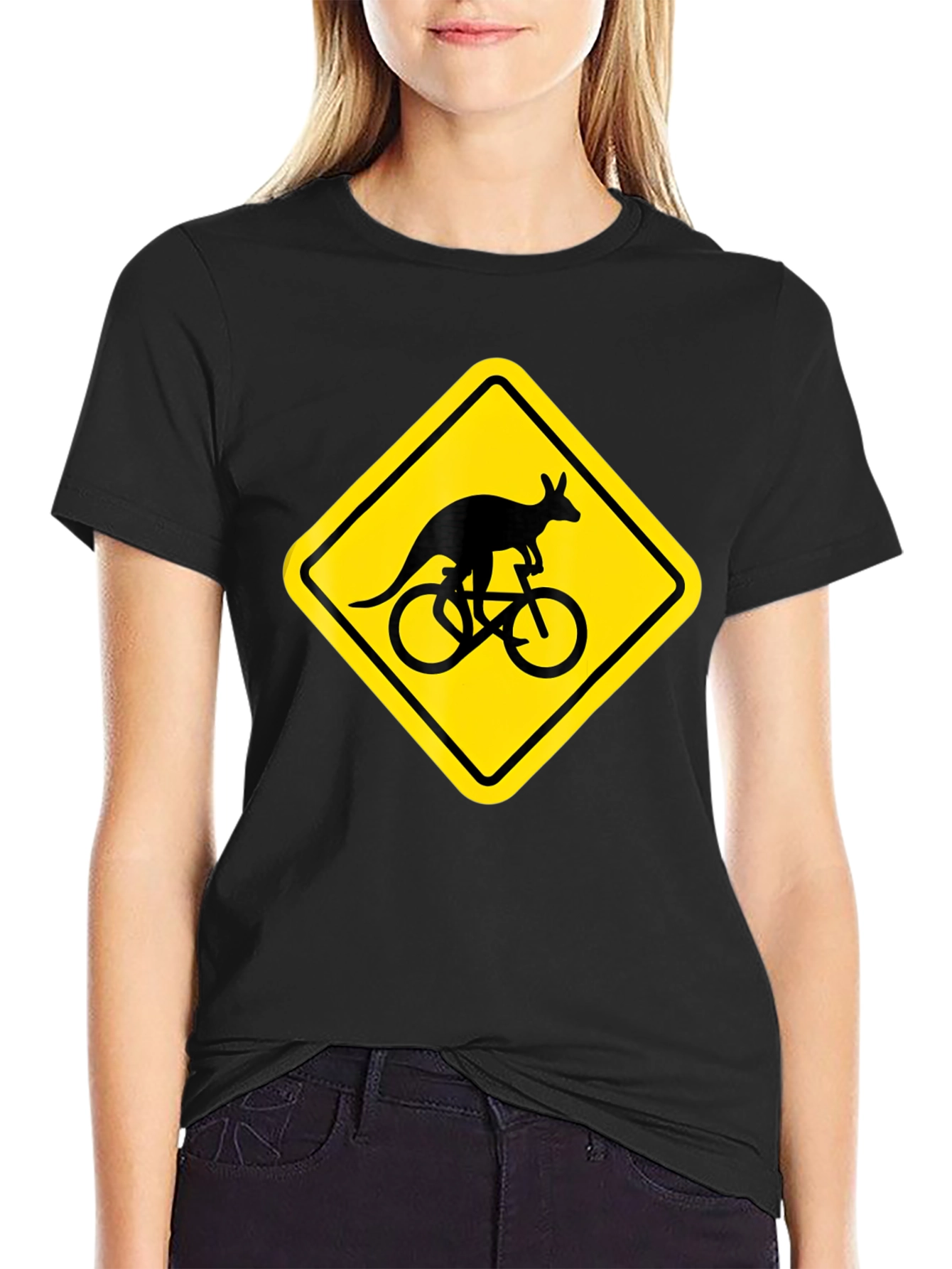 Kangaroo Cycling T-Shirt - Novelty Graphic Tee