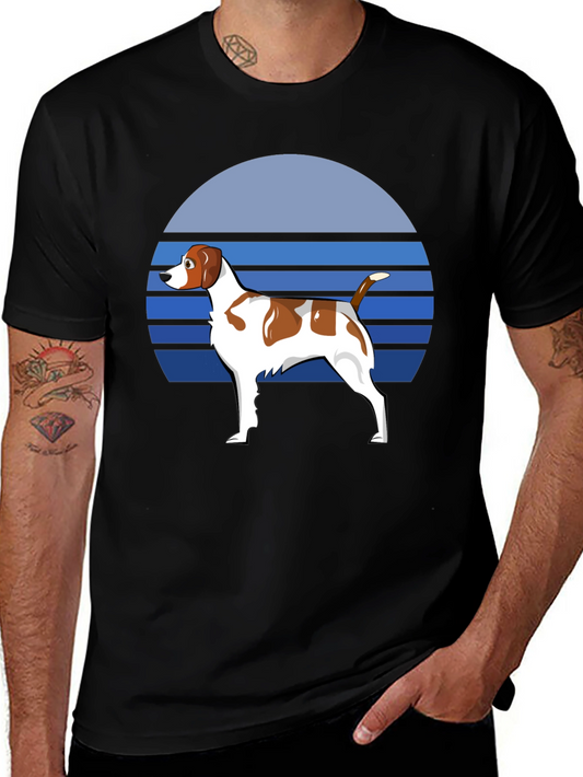 Dog Graphic T-Shirt: Retro Sunset Design