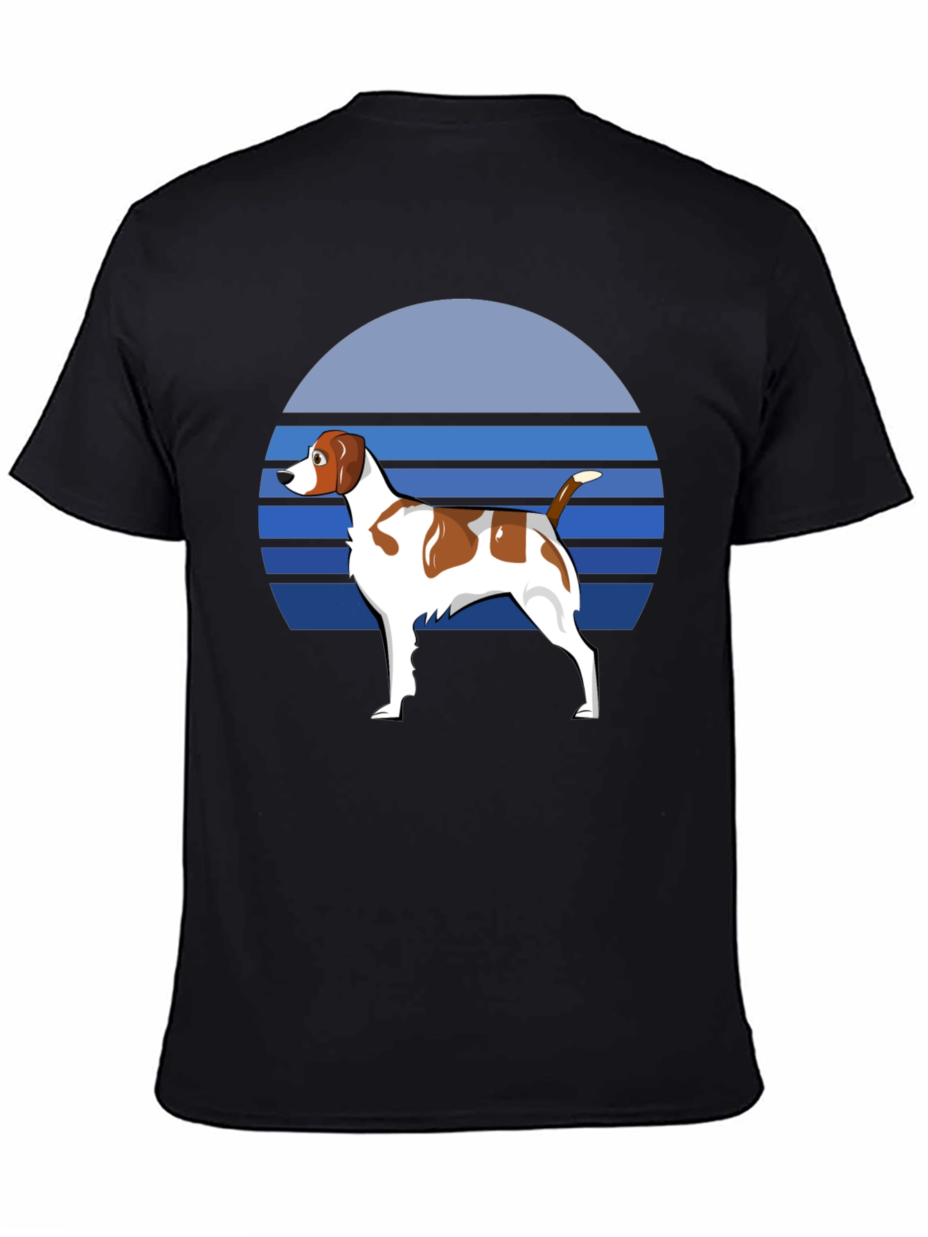 Dog Graphic T-Shirt: Retro Sunset Design