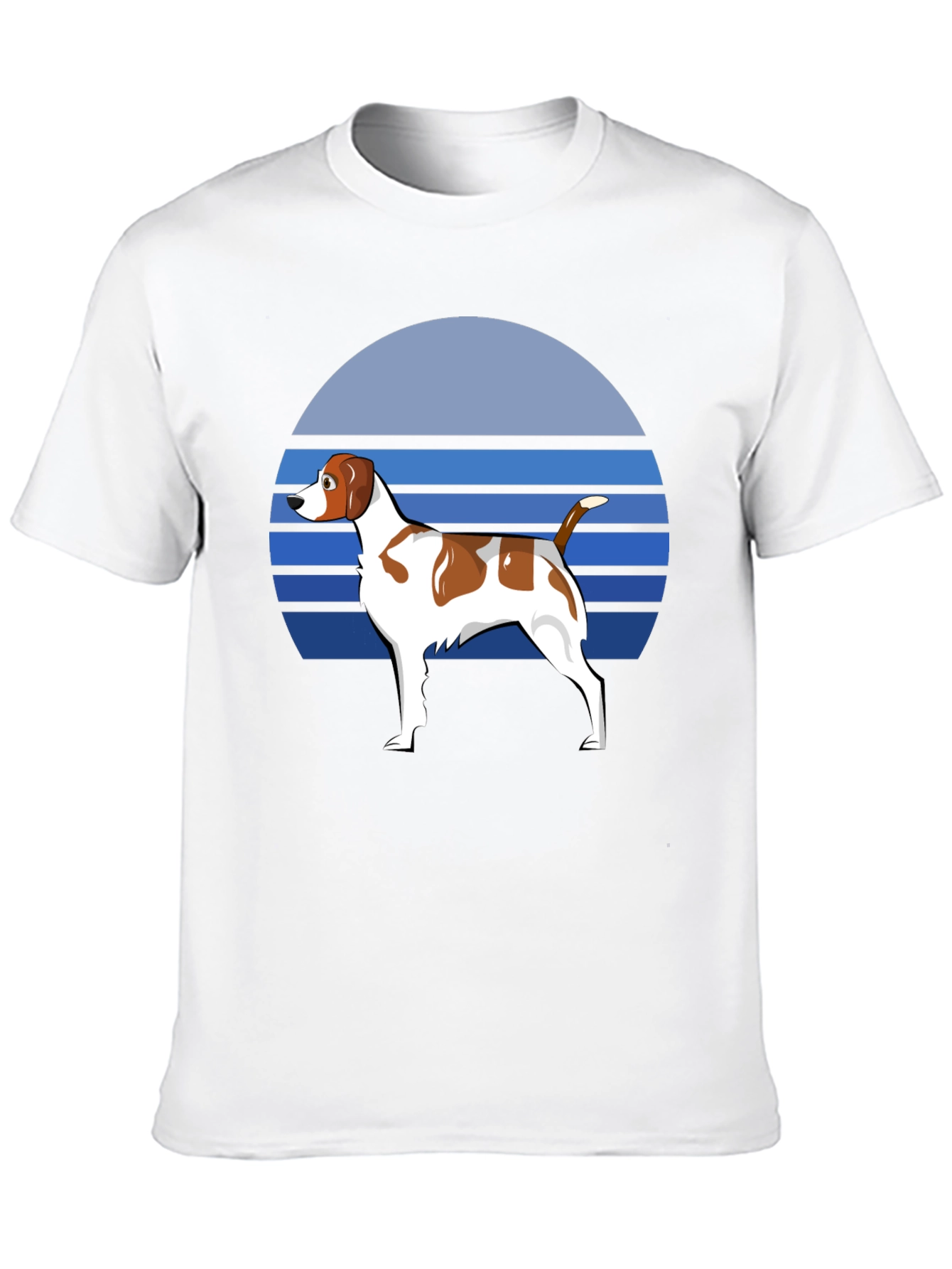 Dog Graphic T-Shirt: Retro Sunset Design