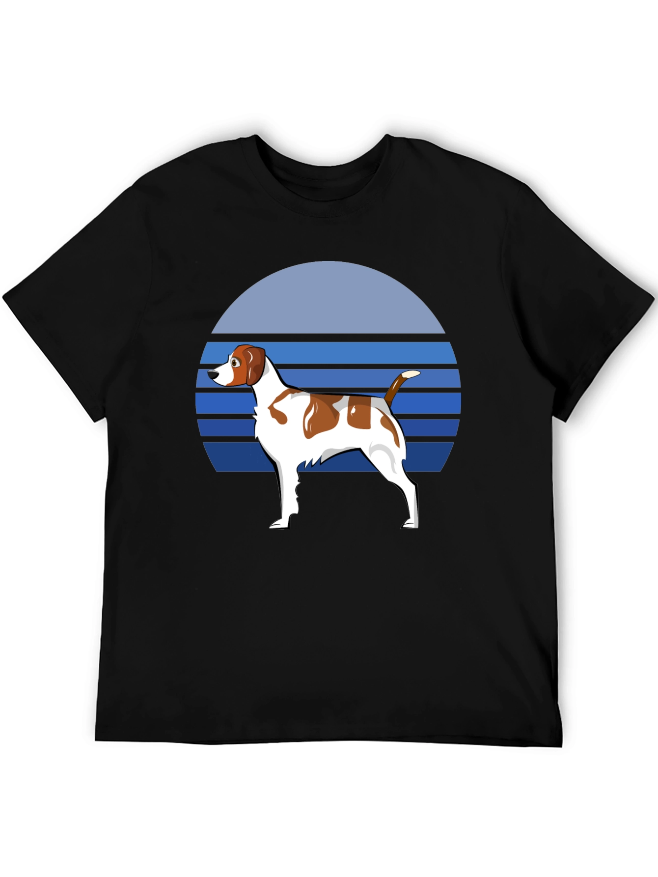 Dog Graphic T-Shirt: Retro Sunset Design