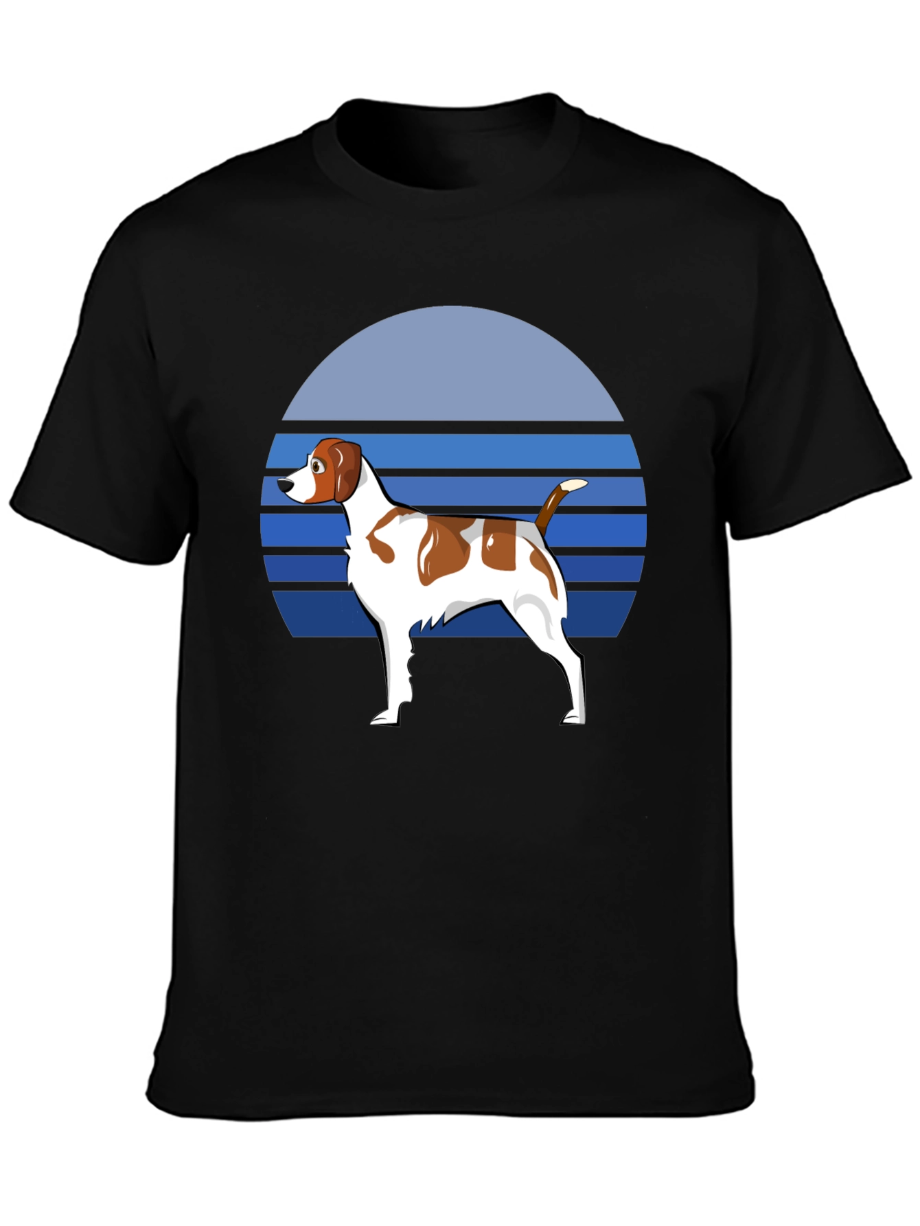 Dog Graphic T-Shirt: Retro Sunset Design