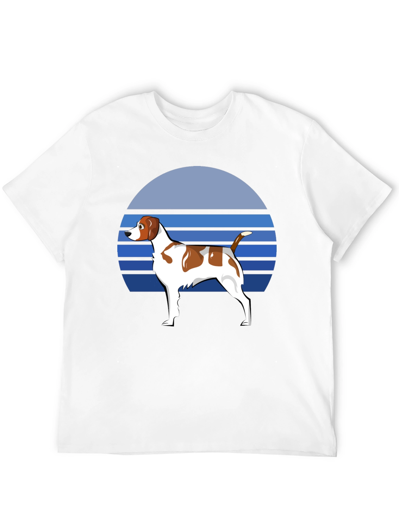 Dog Graphic T-Shirt: Retro Sunset Design