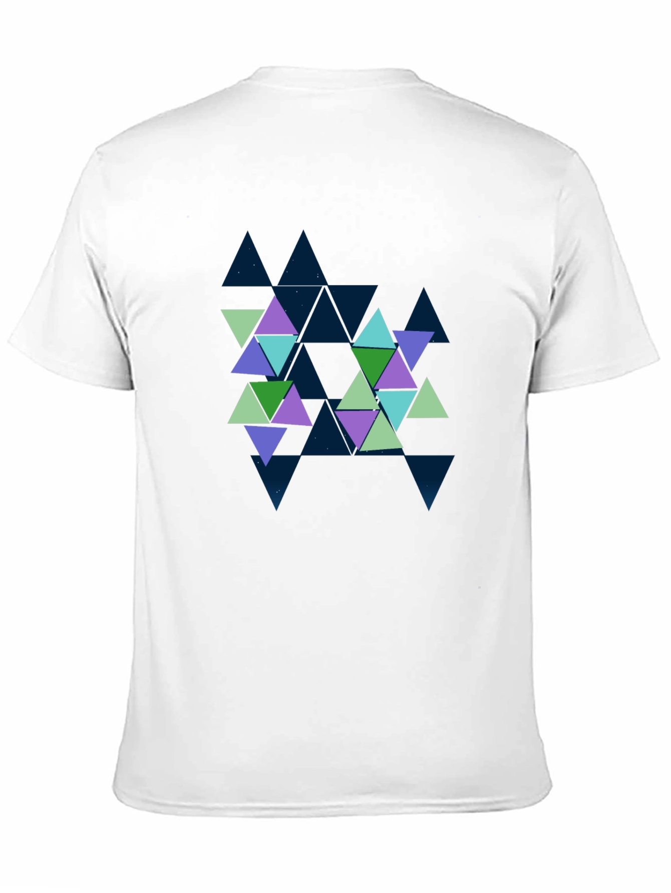 Geometric Triangle Pattern Black Tee