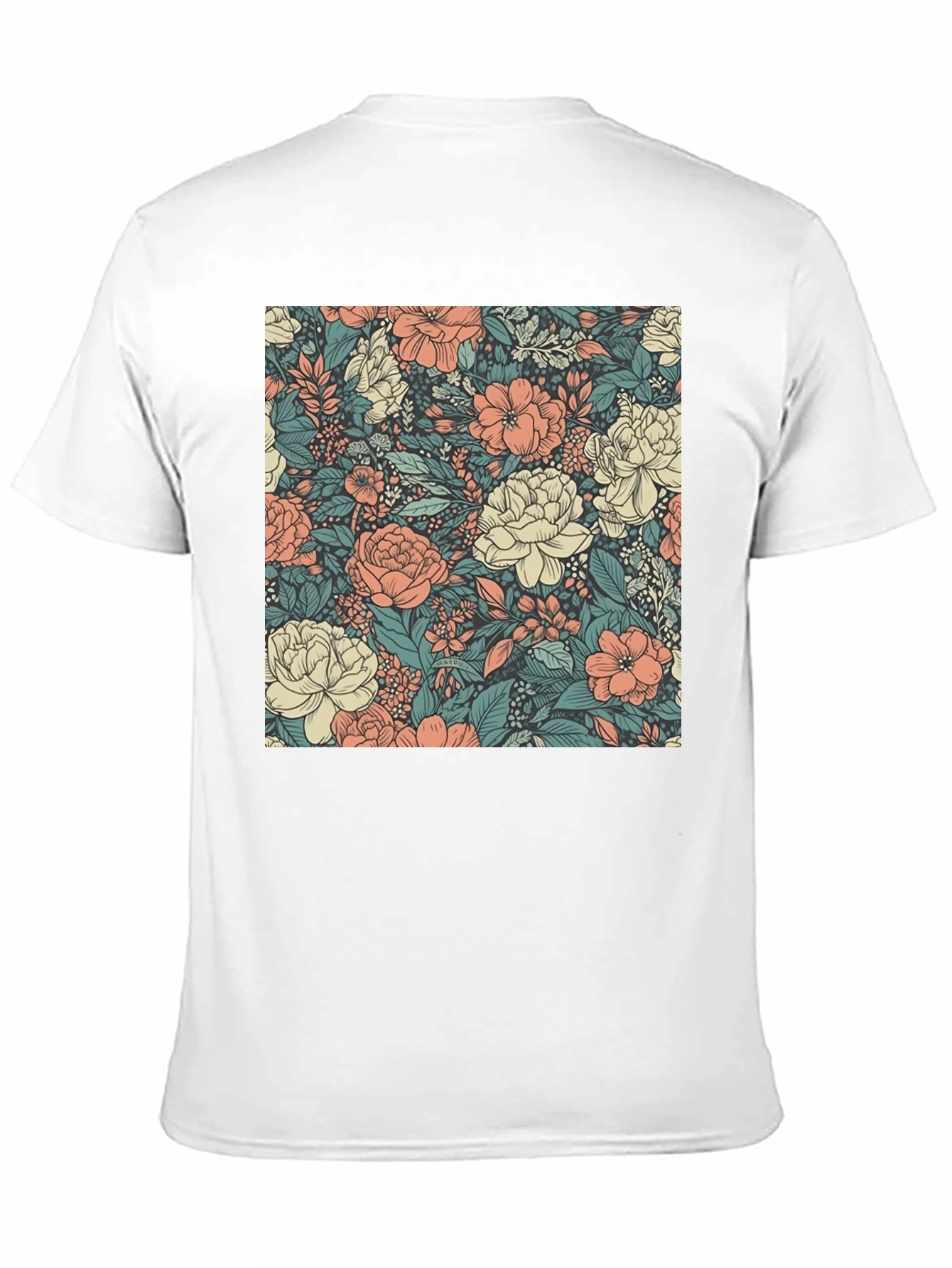 Floral Print Tee - Stylish Black Cotton T-Shirt