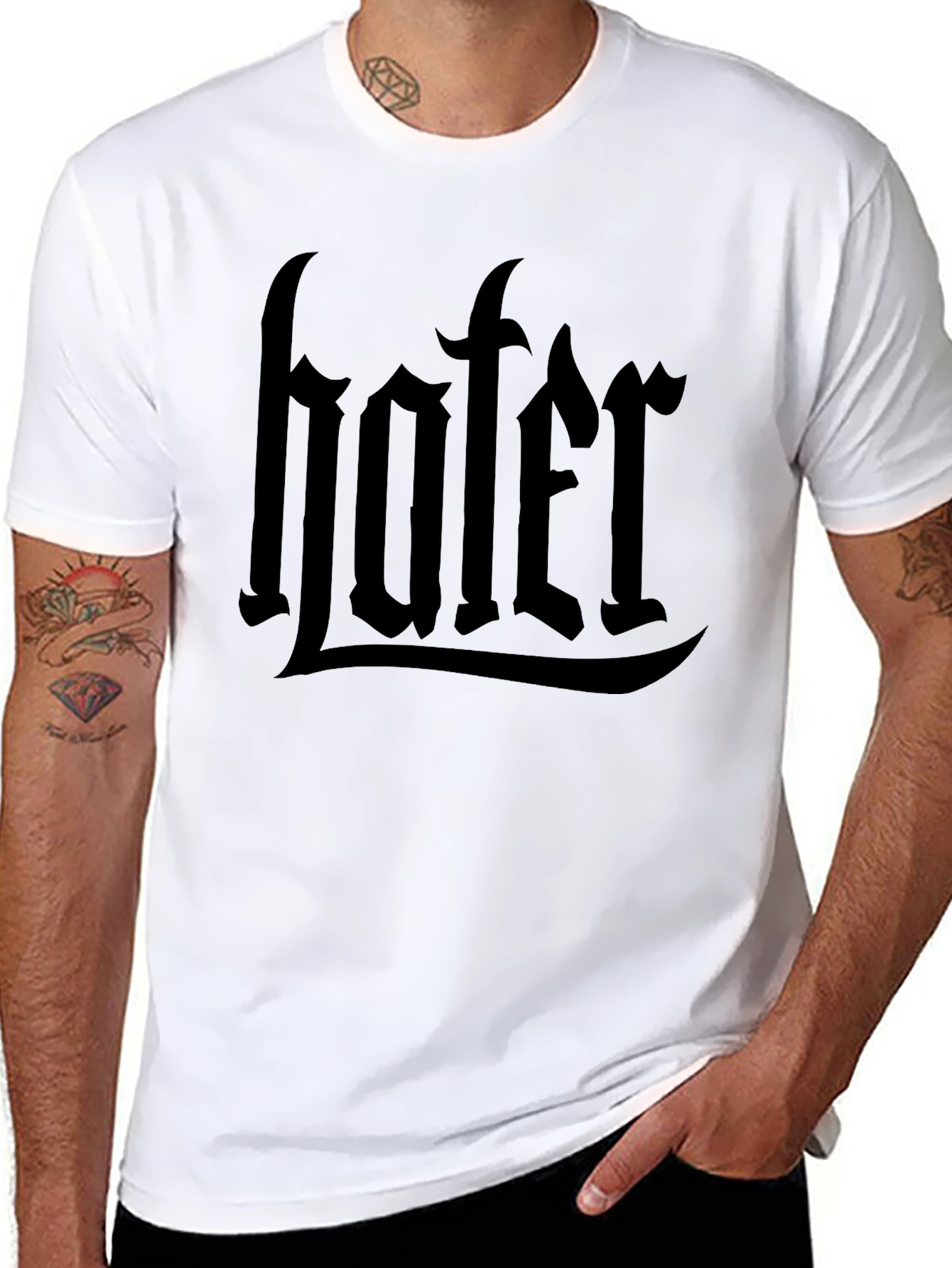 Hater Graphic Print Crew Neck T-Shirt