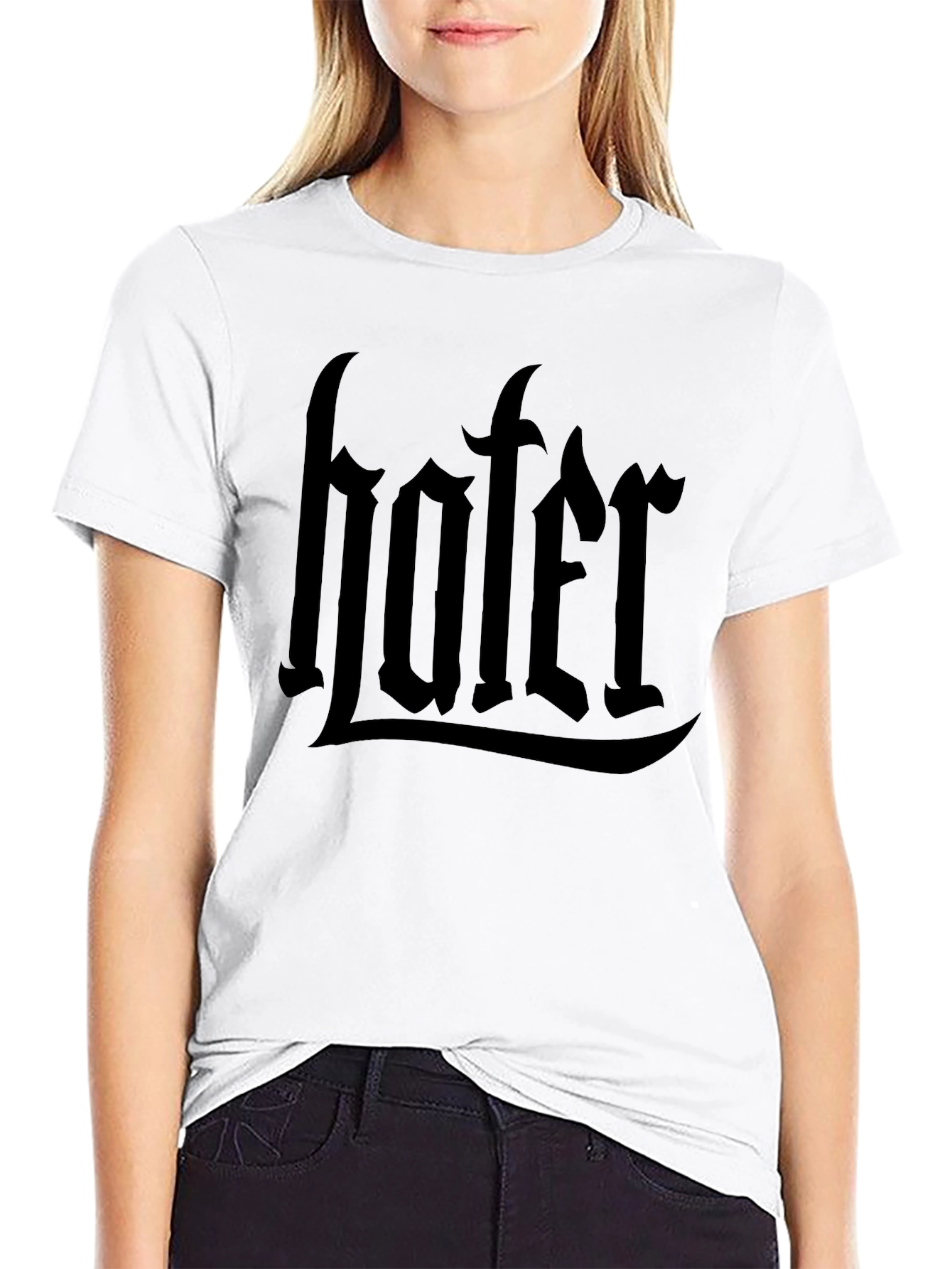 Hater Graphic Print Crew Neck T-Shirt