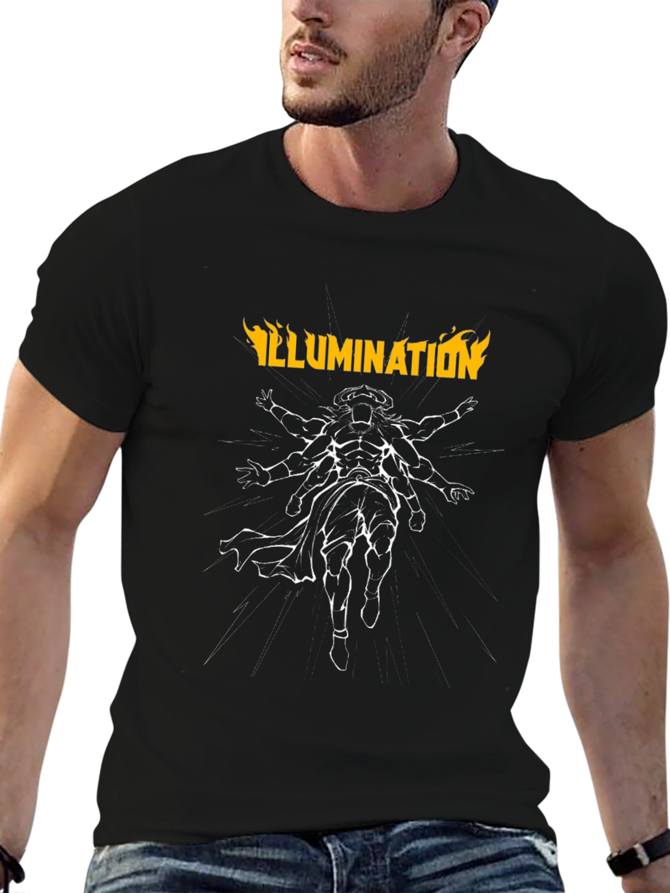 Illumination Graphic Print Mens Black T-Shirt