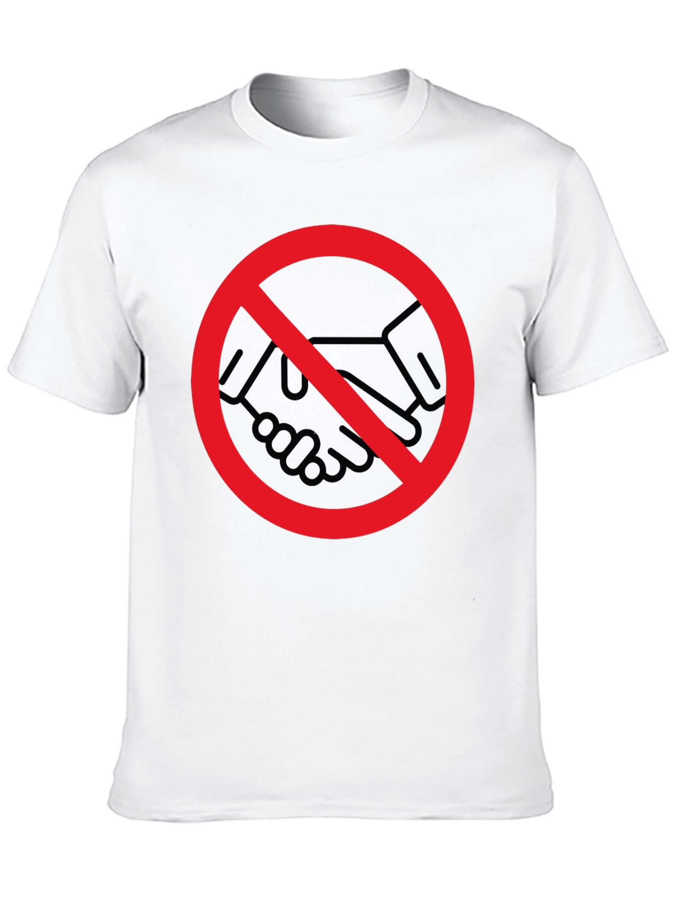 No Handshake Graphic Tee - Black Crew Neck