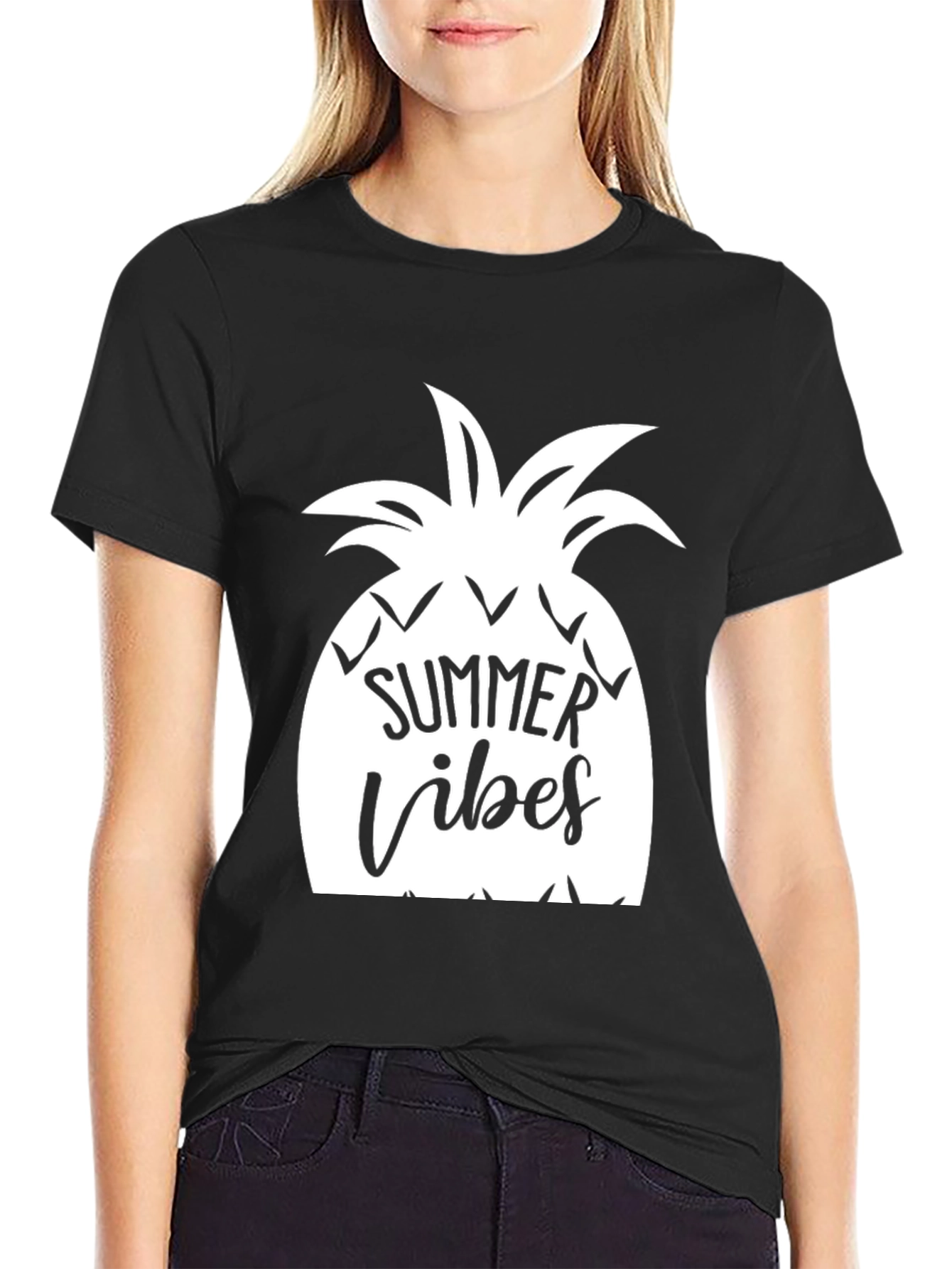 Summer Vibes Pineapple Graphic Tee