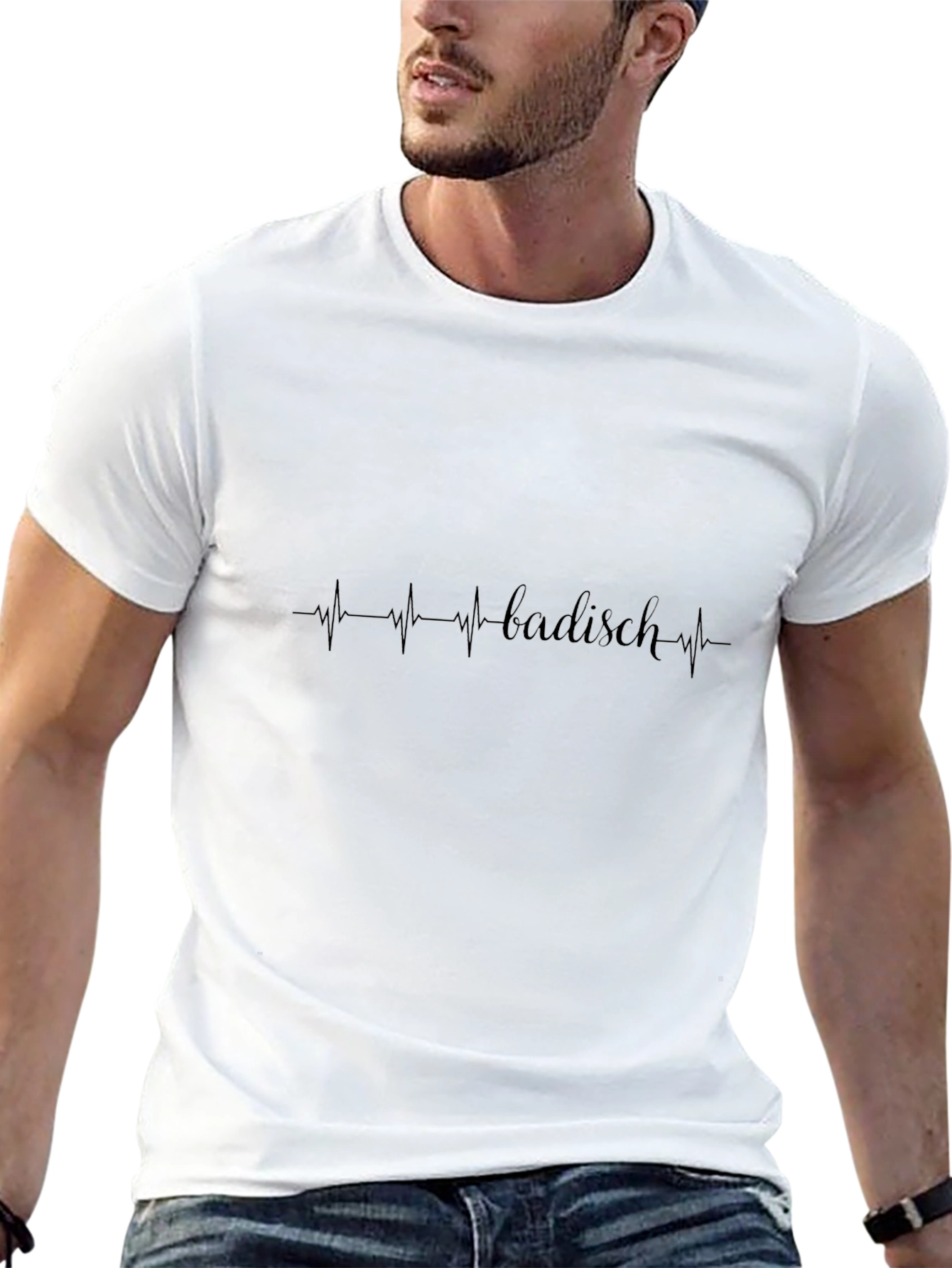 Badisch Heartbeat T-Shirt - Black Crew Neck