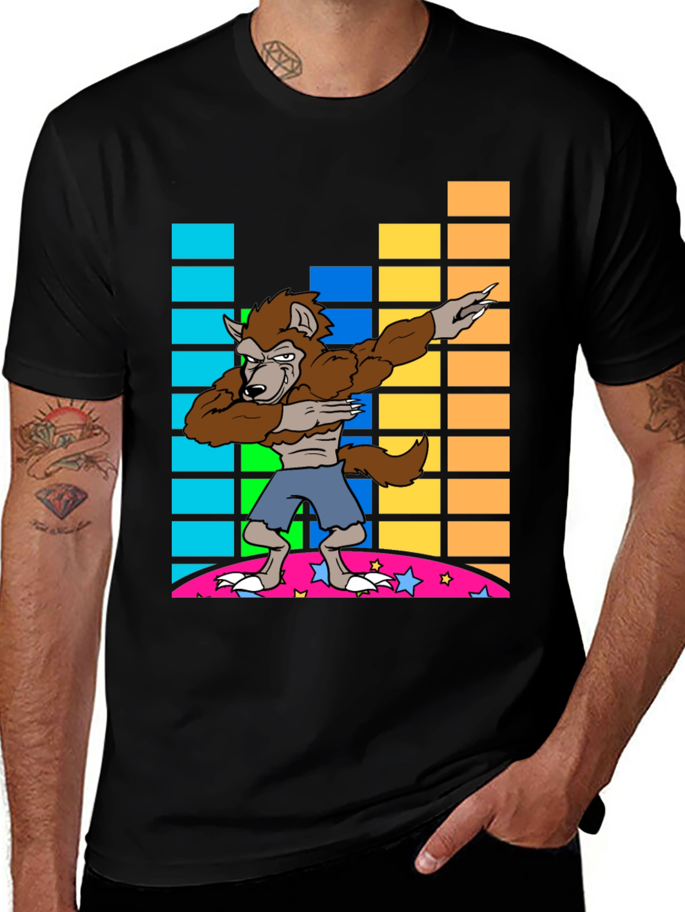 Dabbing Werewolf Graphic Tee - Fun Novelty Shirt