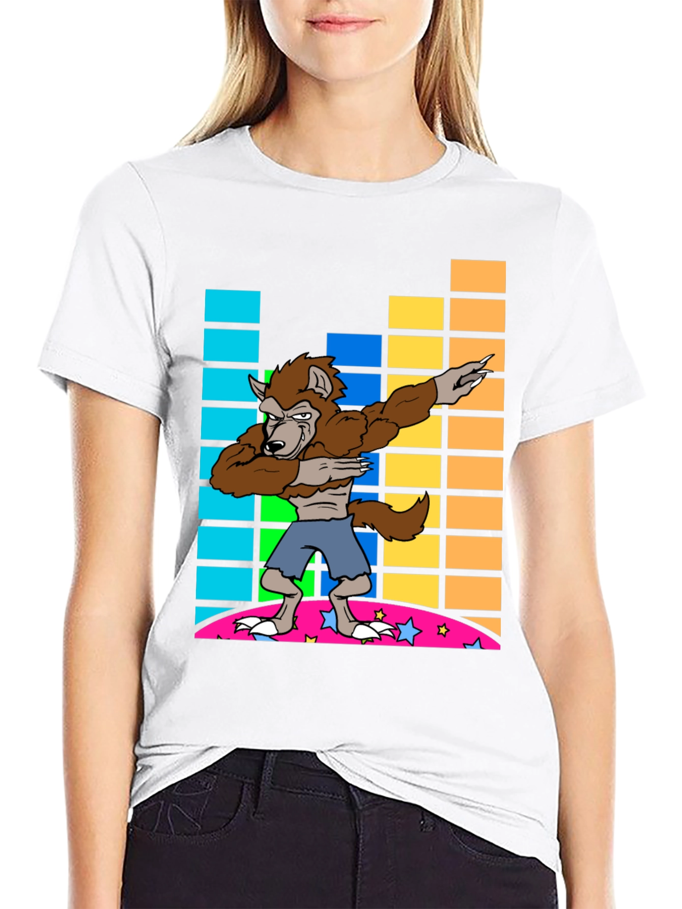 Dabbing Werewolf Graphic Tee - Fun Novelty Shirt