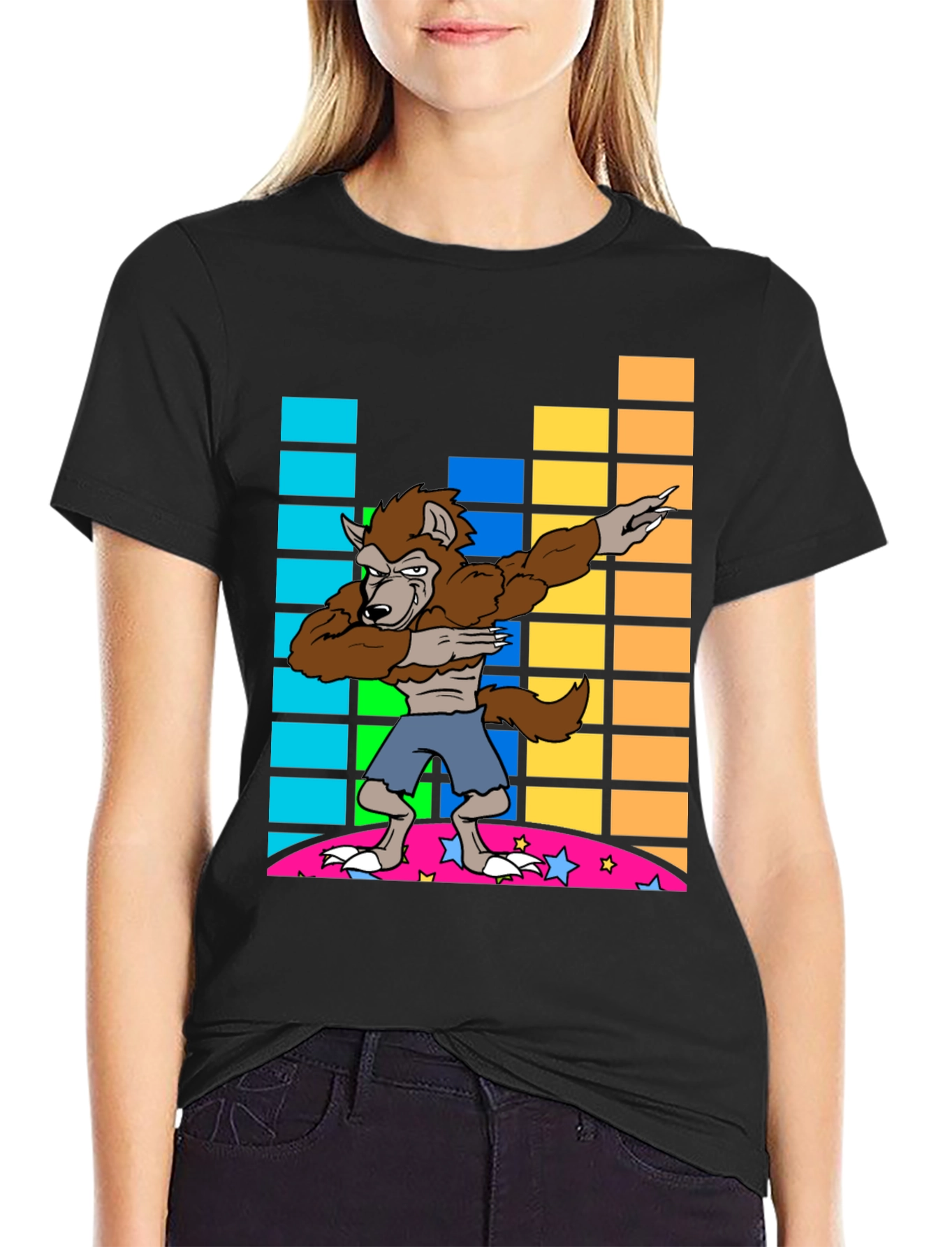 Dabbing Werewolf Graphic Tee - Fun Novelty Shirt