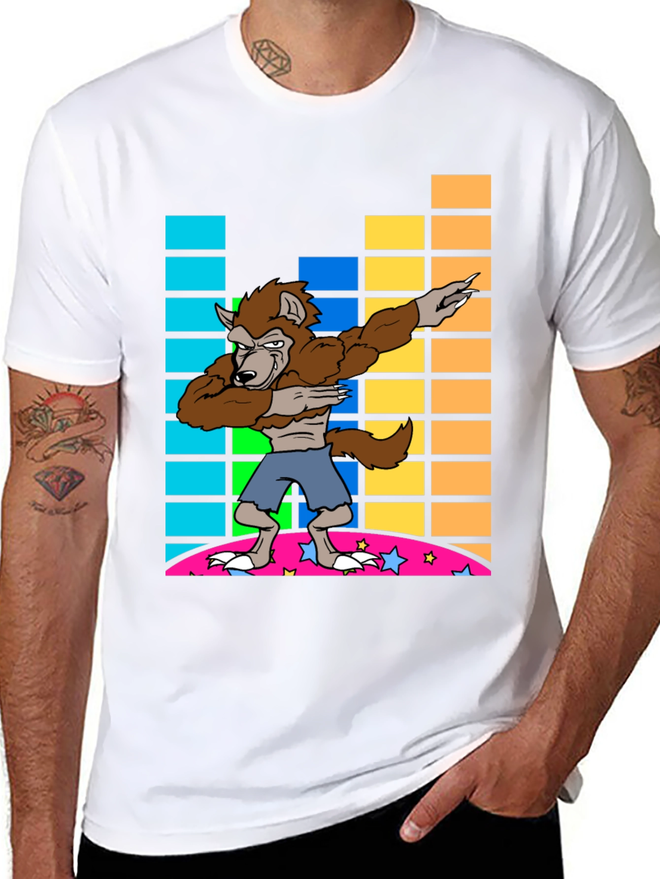 Dabbing Werewolf Graphic Tee - Fun Novelty Shirt