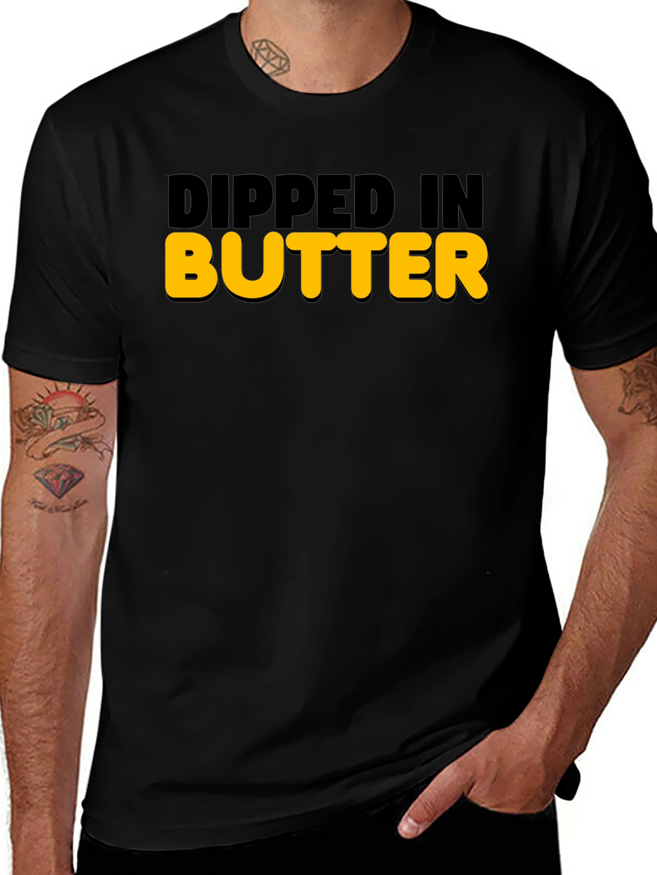 Dipped In Butter Graphic Tee - Mens Novelty Shirt