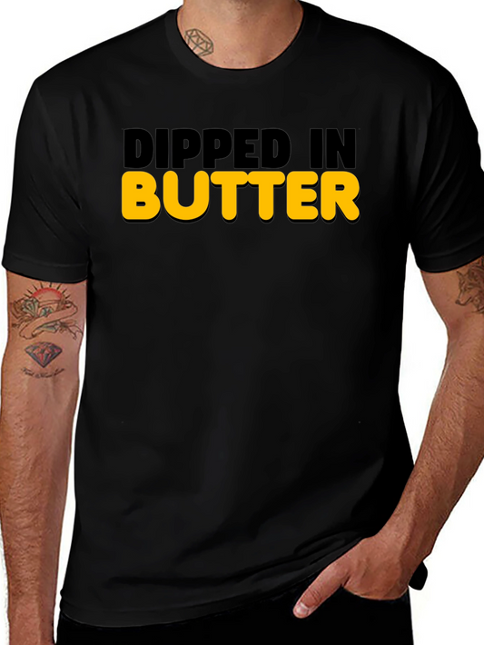 Dipped In Butter Graphic Tee - Mens Novelty Shirt
