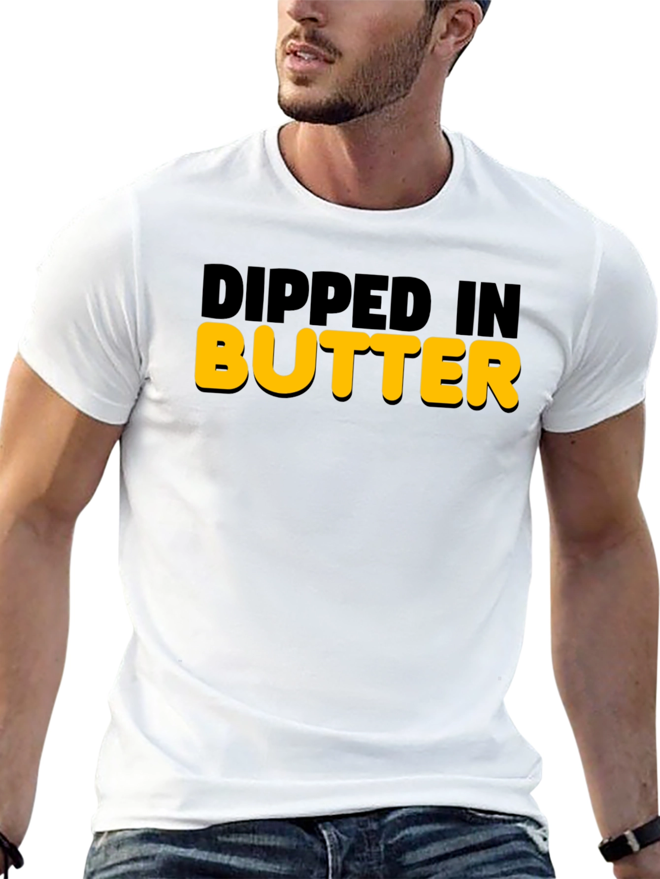 Dipped In Butter Graphic Tee - Mens Novelty Shirt