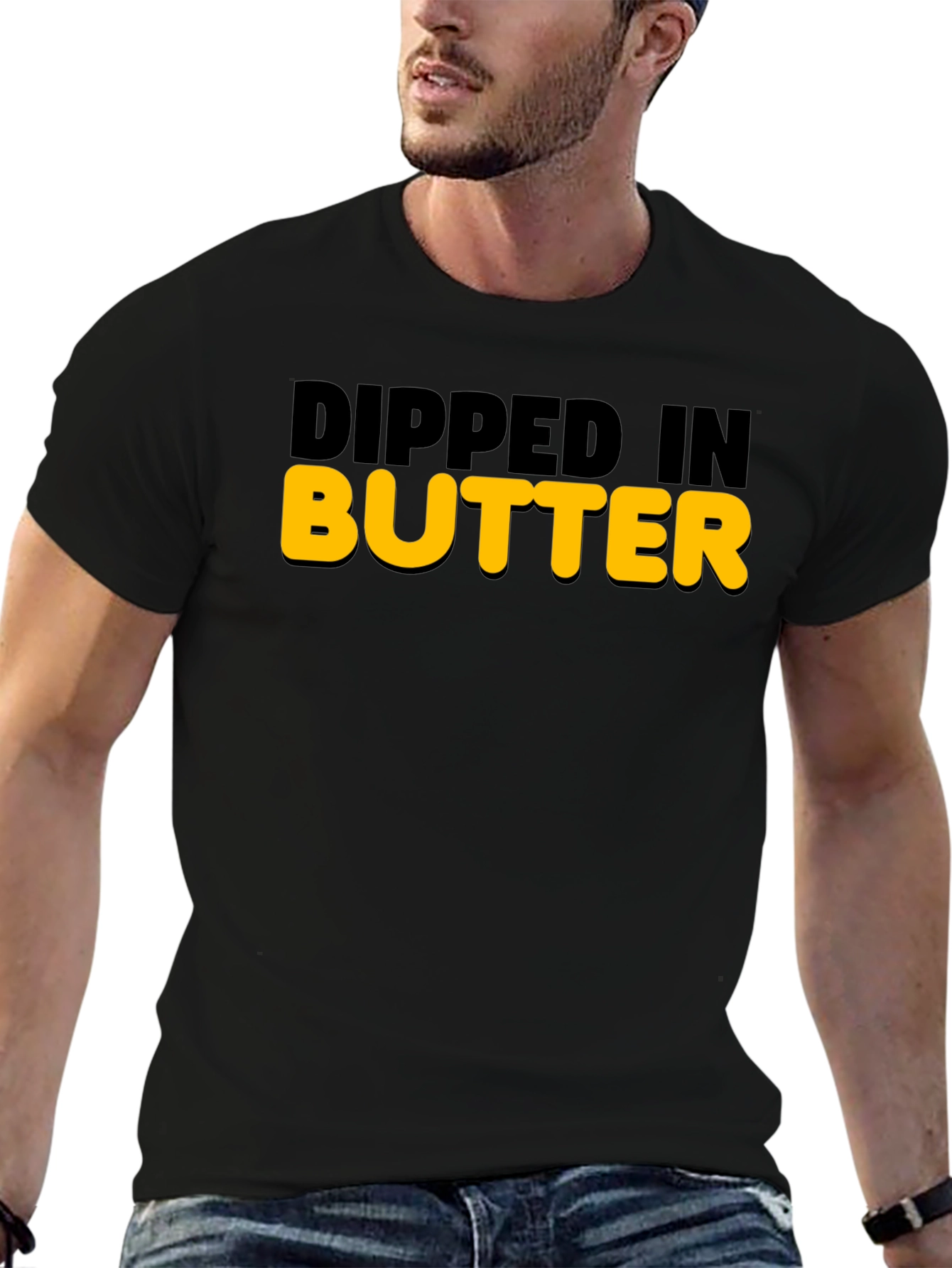 Dipped In Butter Graphic Tee - Mens Novelty Shirt