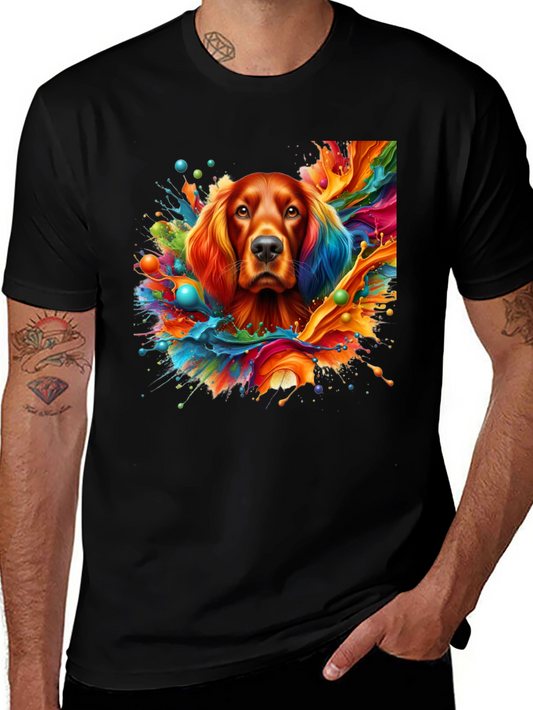 Vibrant Dog Art Black T-Shirt