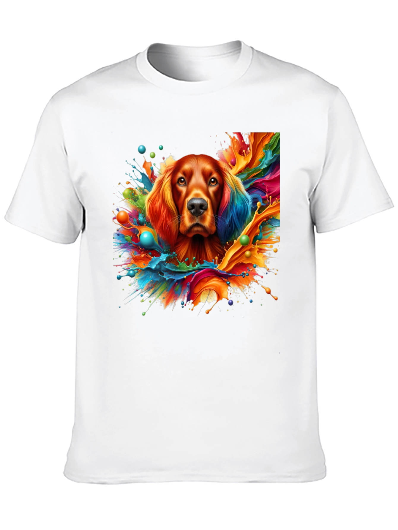 Vibrant Dog Art Black T-Shirt