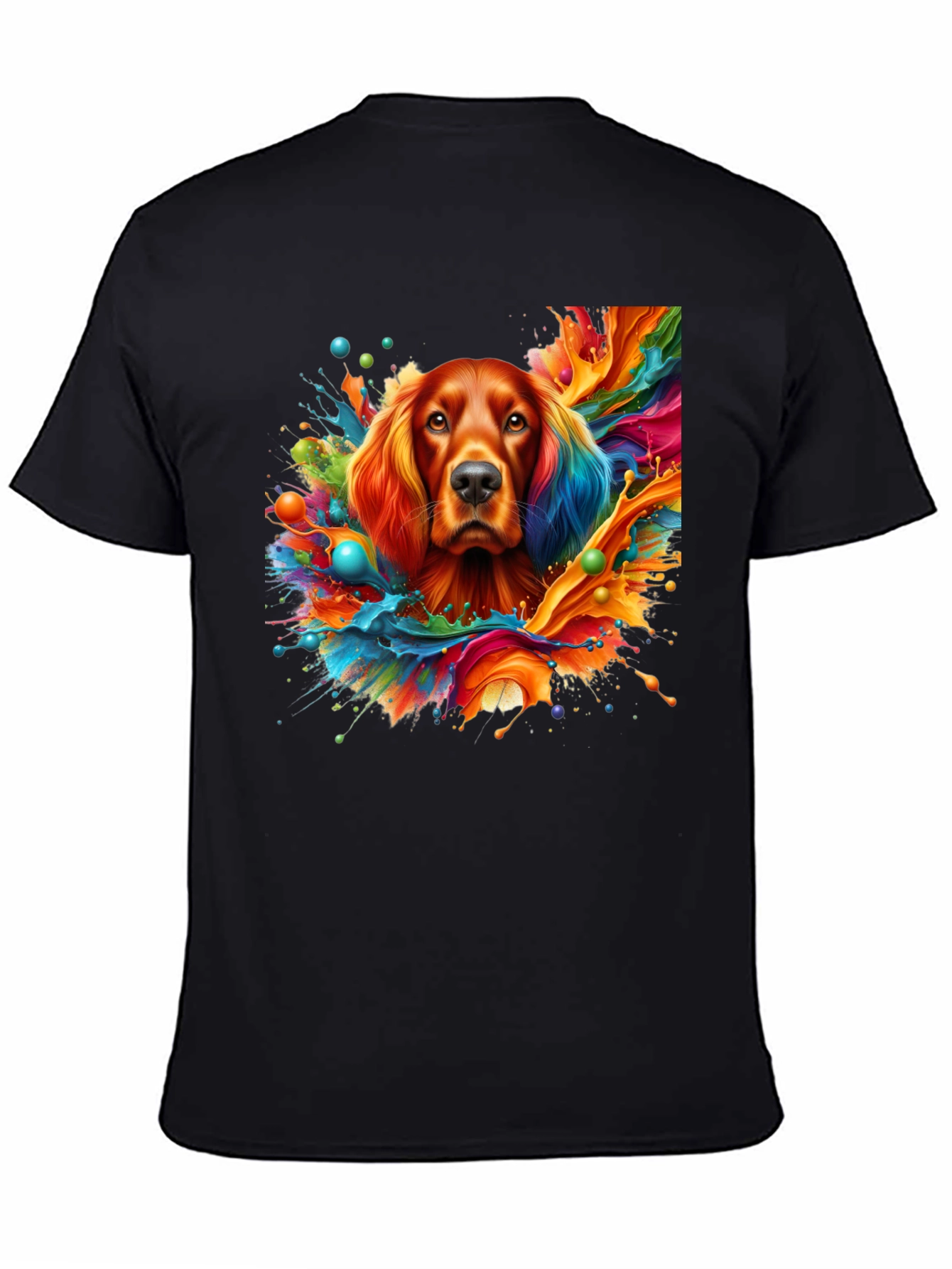 Vibrant Dog Art Black T-Shirt