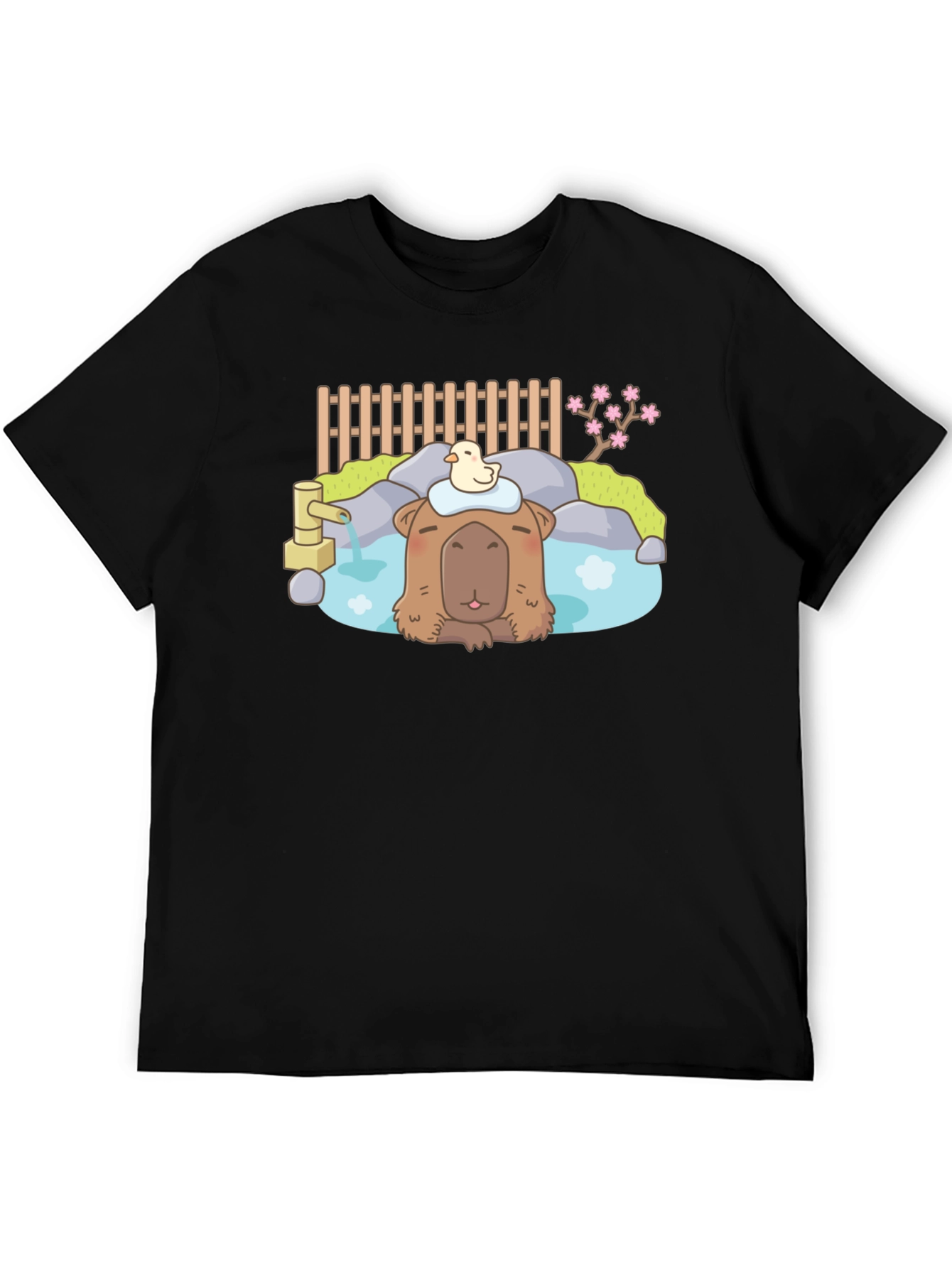 Capybara Relaxing Onsen Style T-Shirt