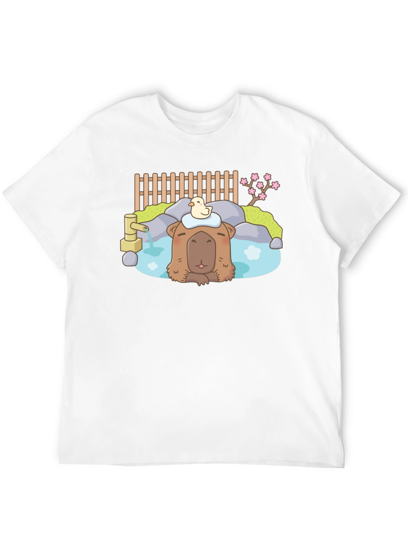 Capybara Relaxing Onsen Style T-Shirt