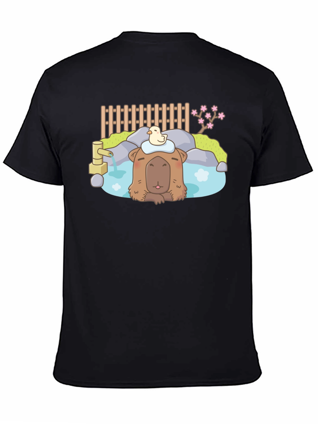 Capybara Relaxing Onsen Style T-Shirt